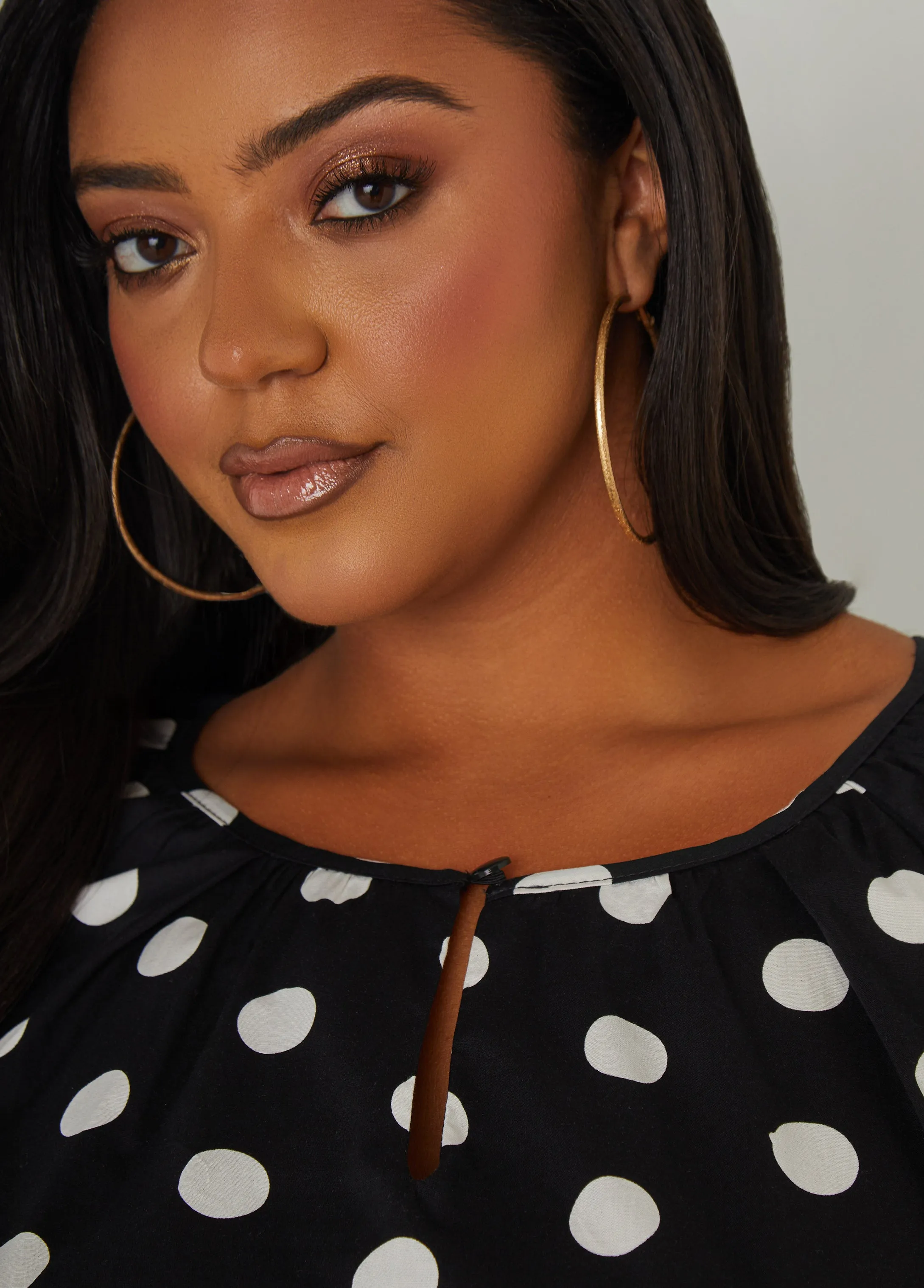 Polka Dot Poplin Blouse sold by Ashley Stewart product image thumbnail 4