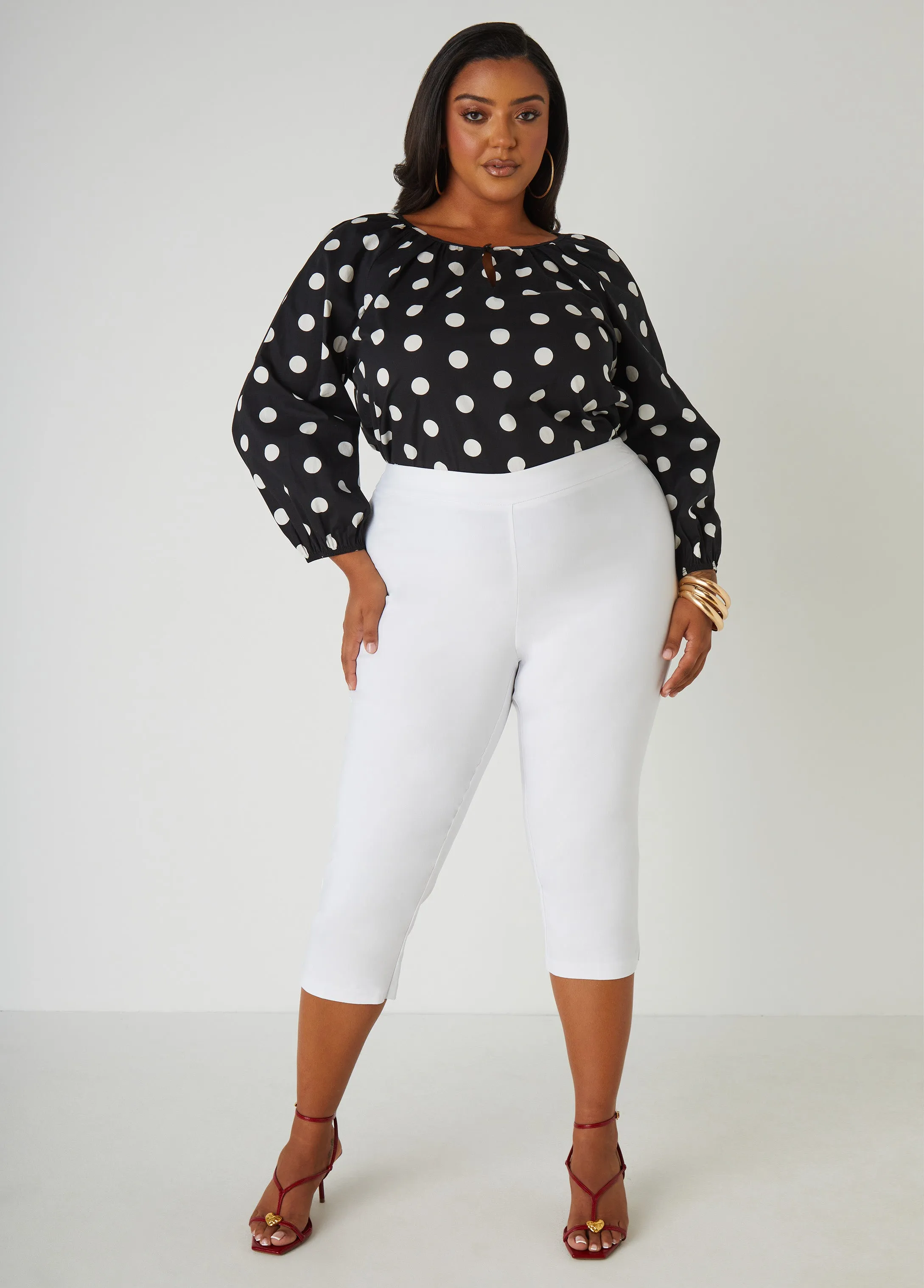 Polka Dot Poplin Blouse sold by Ashley Stewart product image thumbnail 5