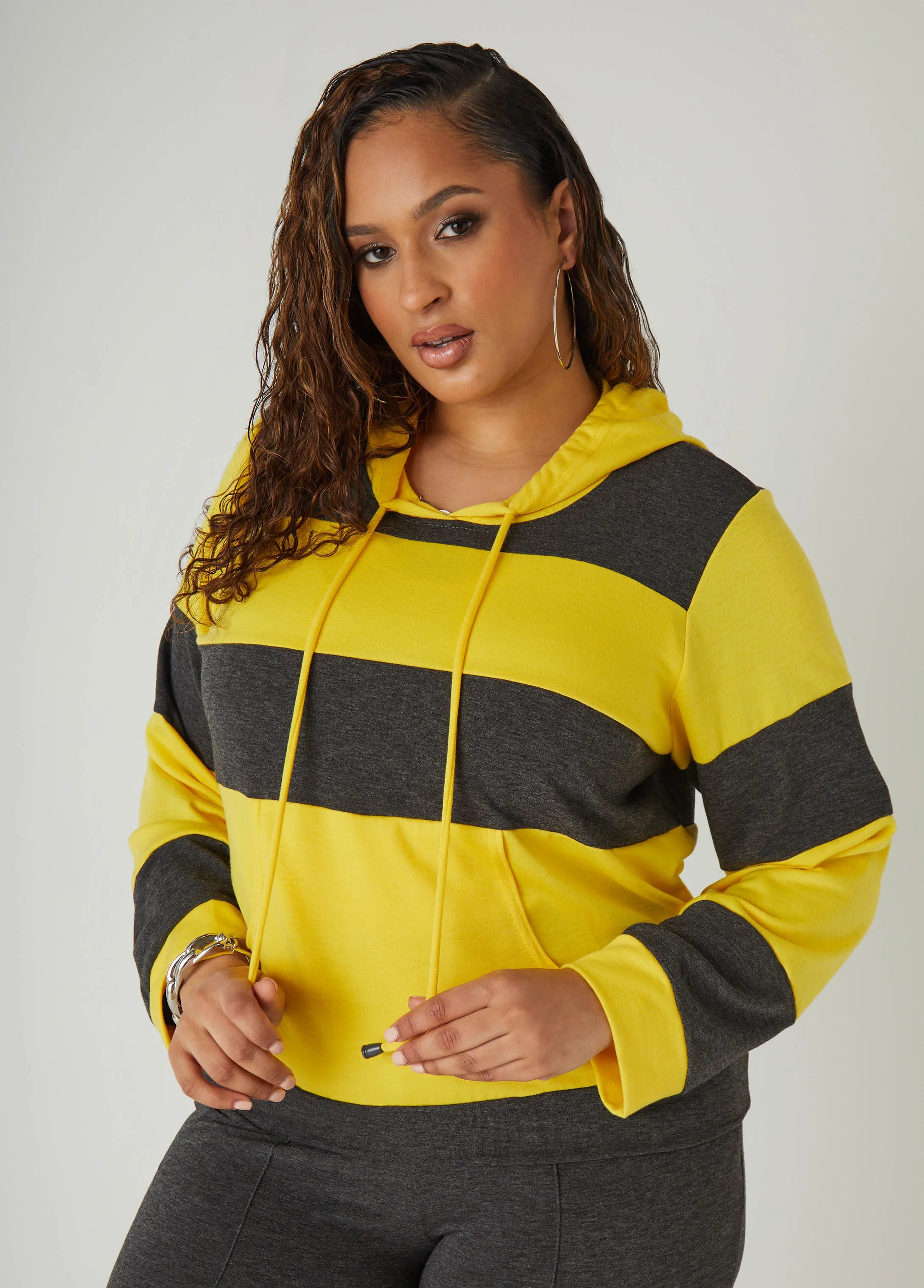 Striped Hooded Pullover sold by Ashley Stewart product image thumbnail 5