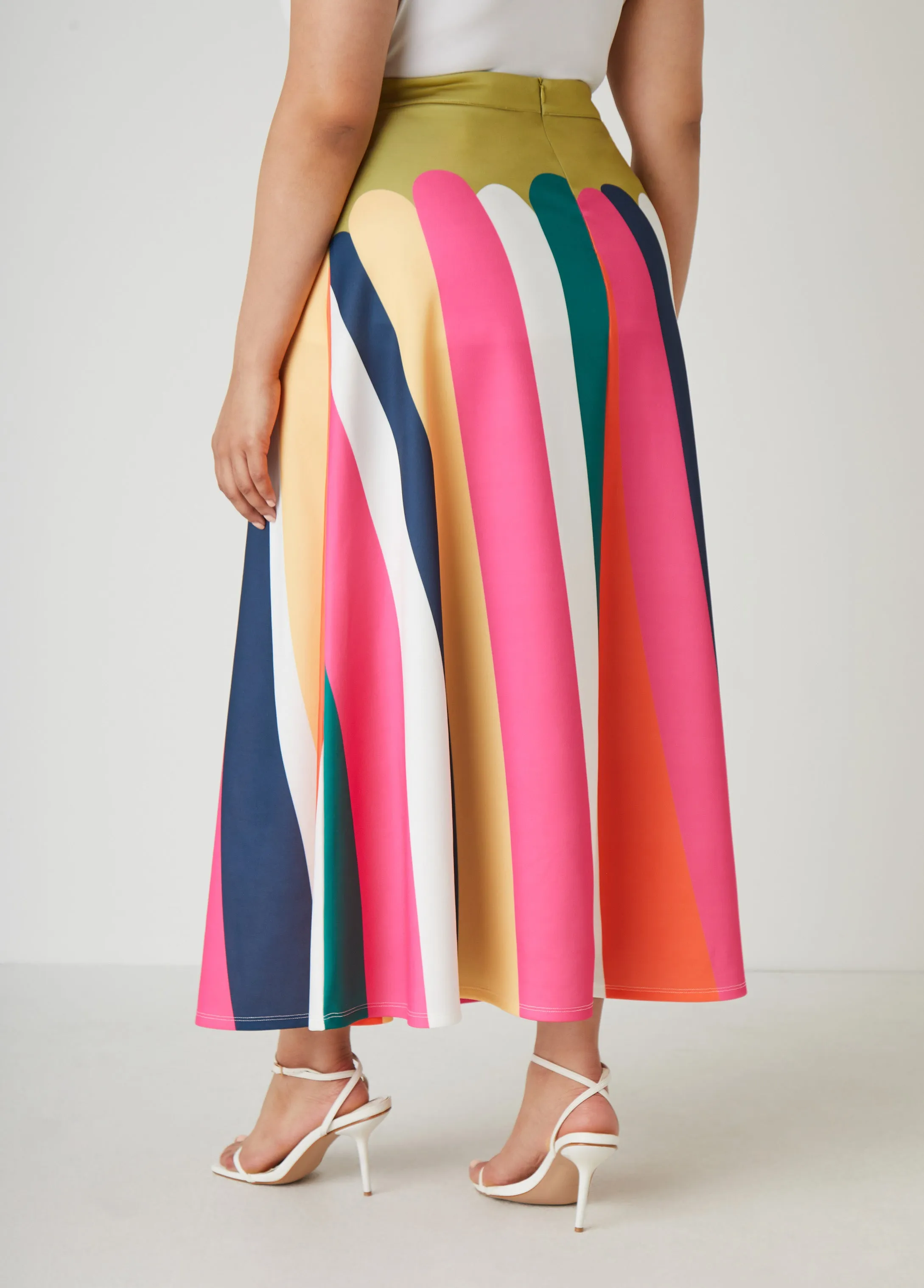 Striped Scuba Maxi Skirt sold by Ashley Stewart product image thumbnail 2
