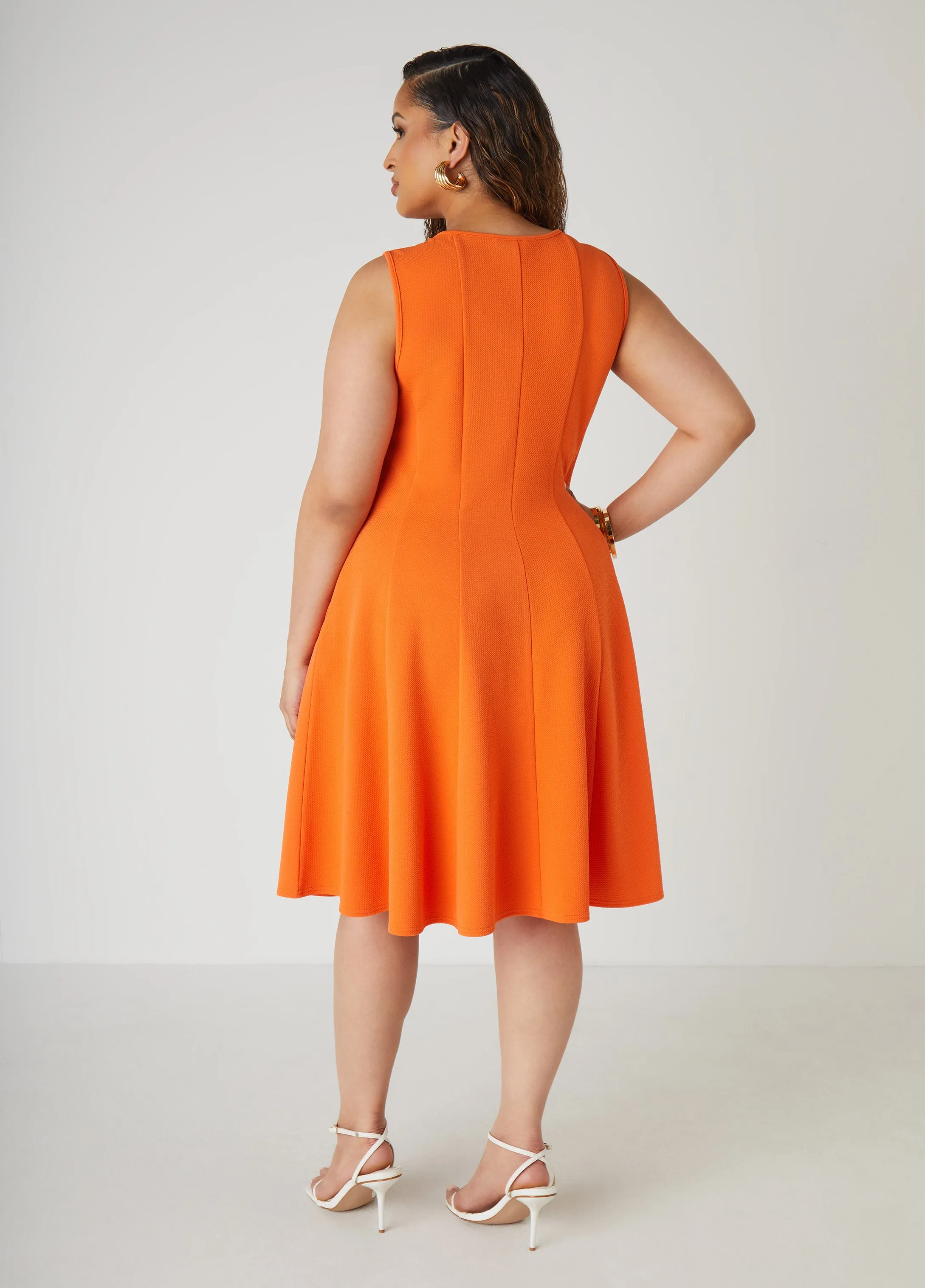 Textured Knit A Line Dress sold by Ashley Stewart product image thumbnail 2