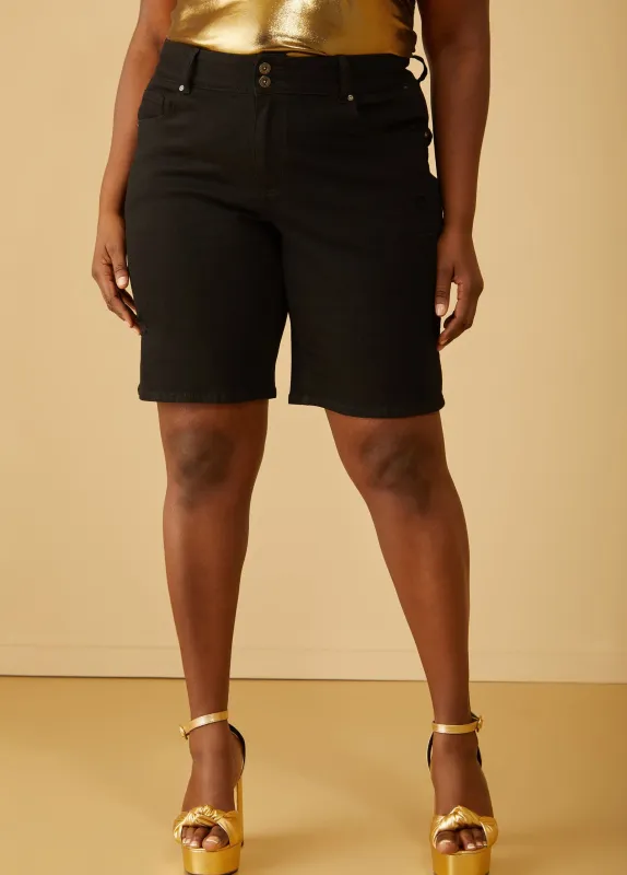 Fearless Mid Rise Denim Shorts sold by Ashley Stewart