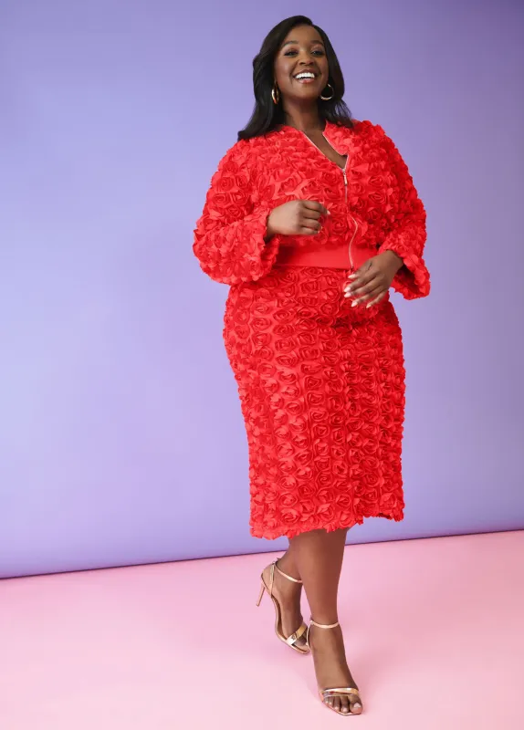 Rosette Midi Skirt sold by Ashley Stewart