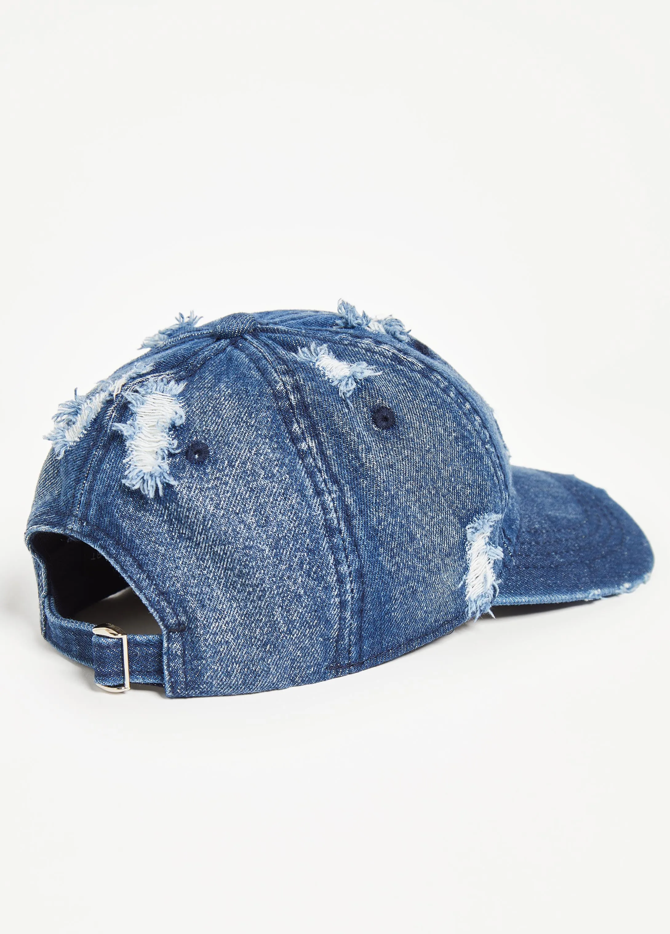 Distressed NYC Denim Baseball Hat sold by Ashley Stewart product image thumbnail 2