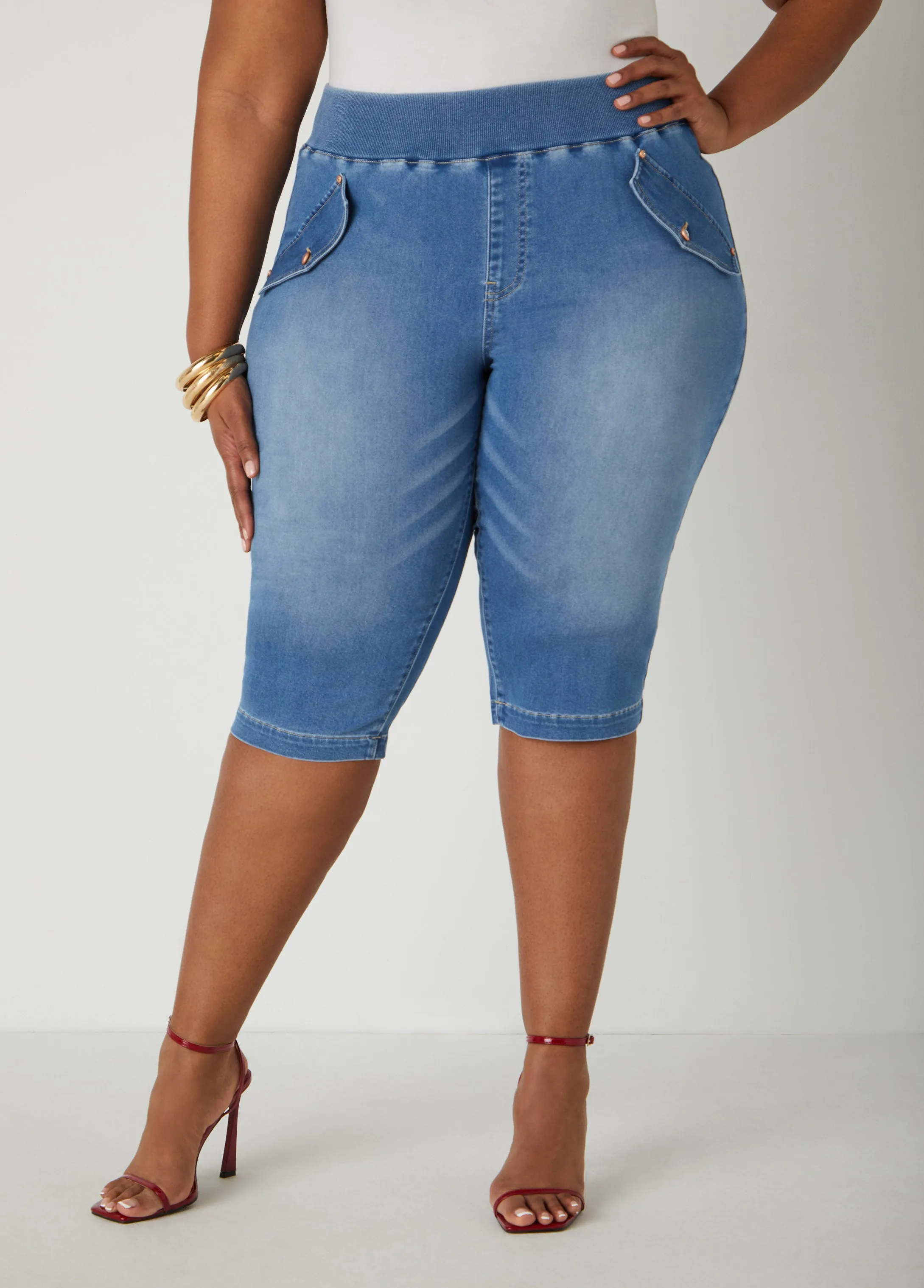 Pull On Denim Capris sold by Ashley Stewart product image thumbnail 3