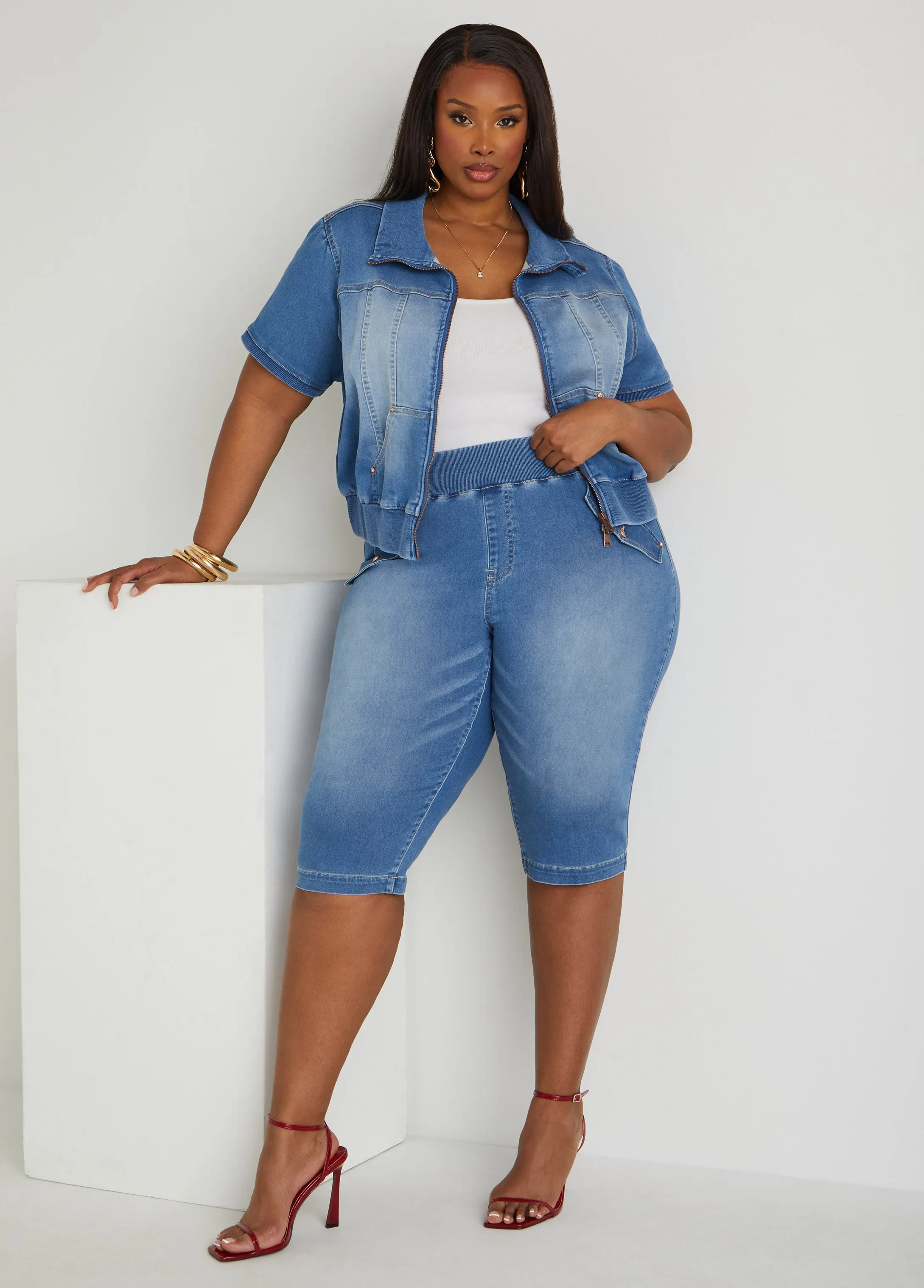 Pull On Denim Capris sold by Ashley Stewart