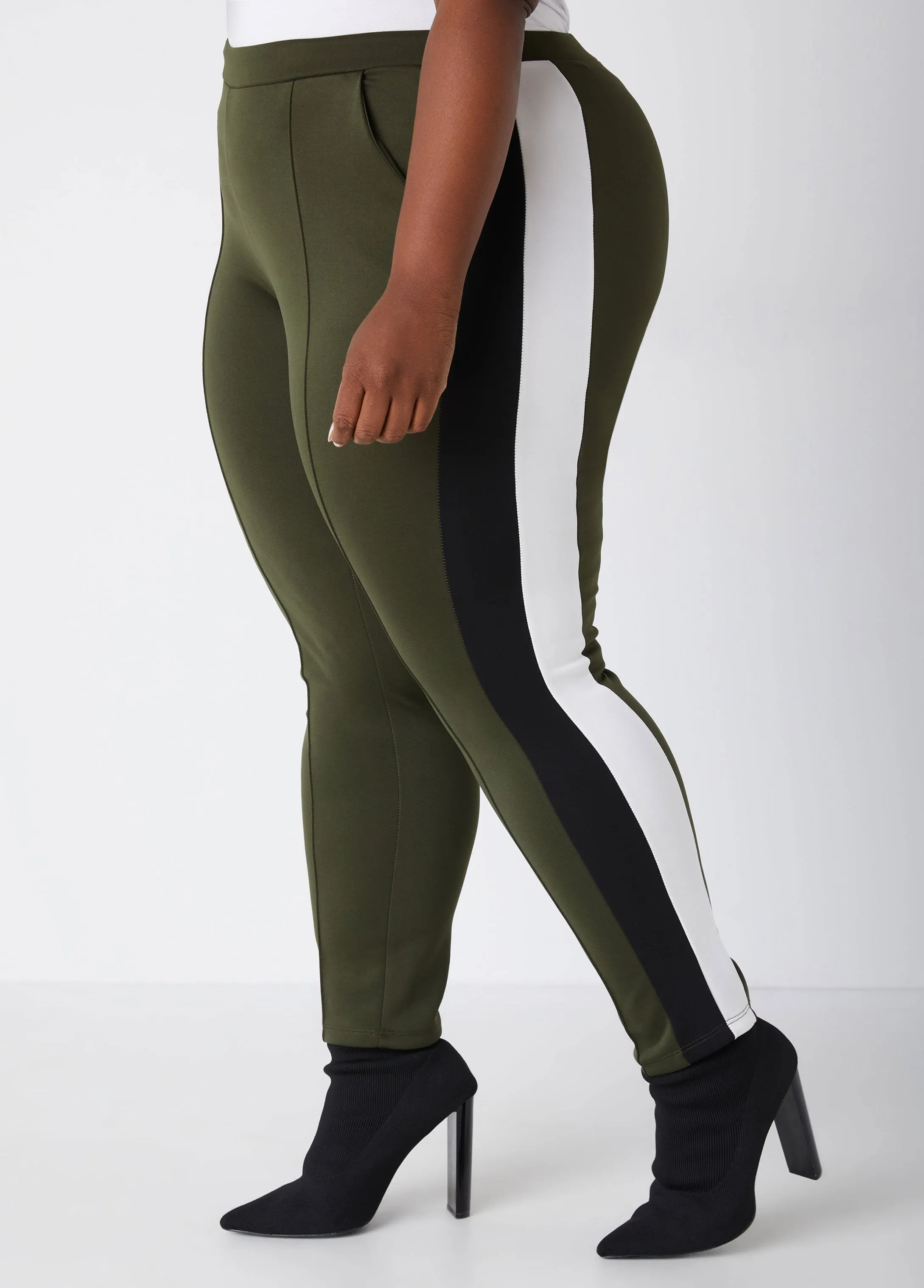 Colorblock Mid Rise Leggings sold by Ashley Stewart product image thumbnail 3