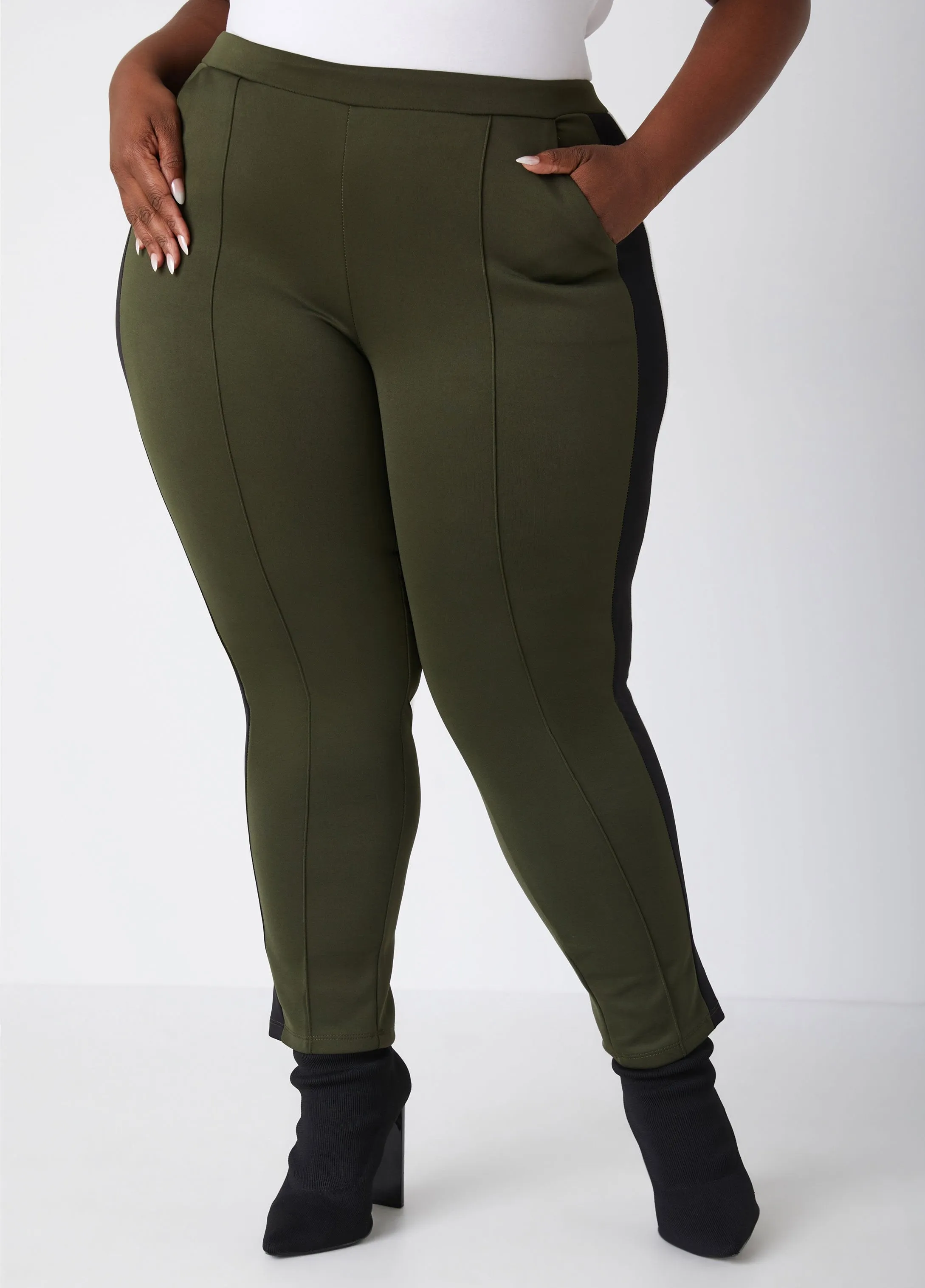 Colorblock Mid Rise Leggings sold by Ashley Stewart product image thumbnail 4