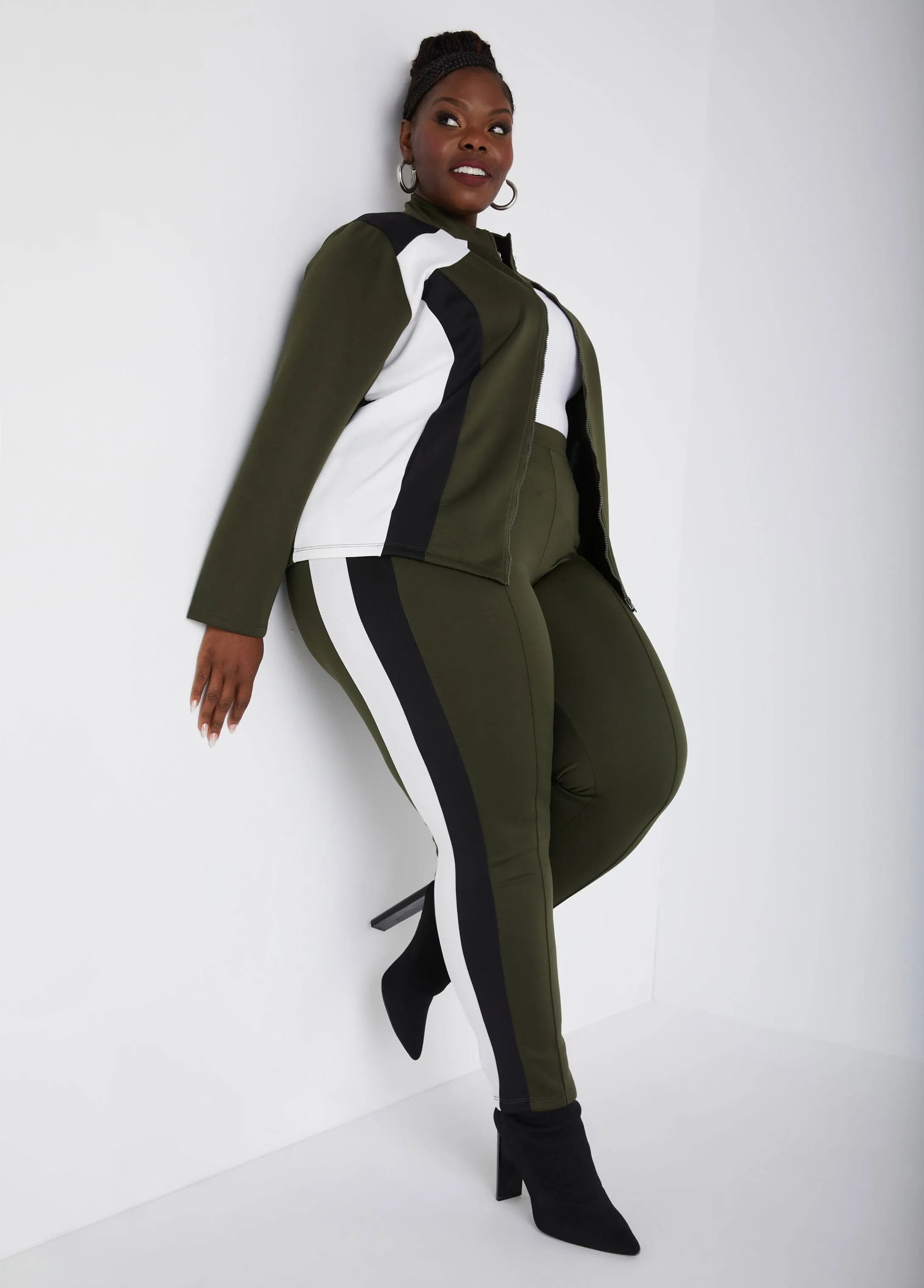 Colorblock Mid Rise Leggings sold by Ashley Stewart