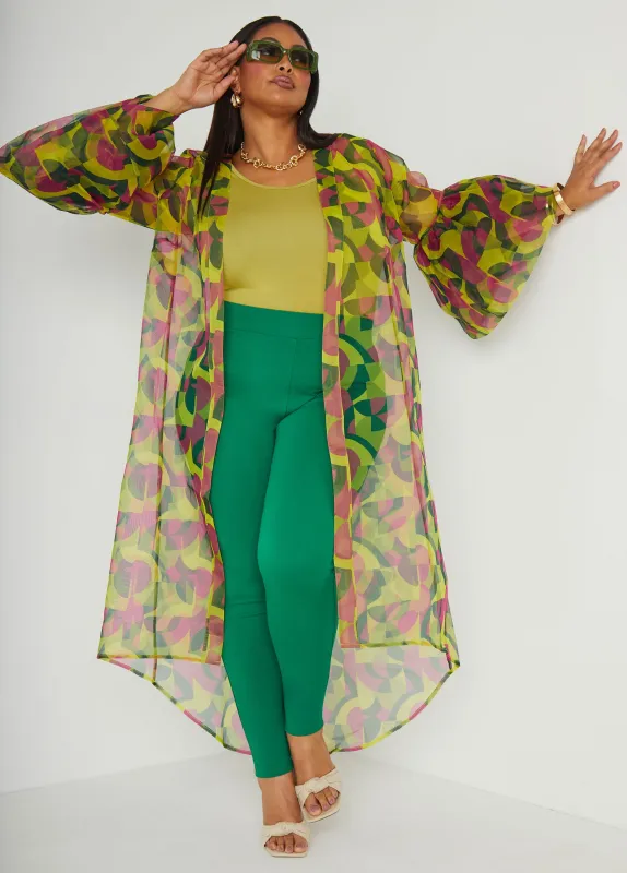 Geo Print Organza Duster sold by Ashley Stewart