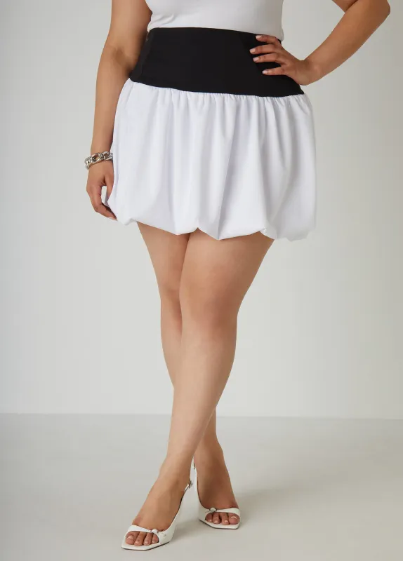 Two Tone Mini Bubble Skirt sold by Ashley Stewart