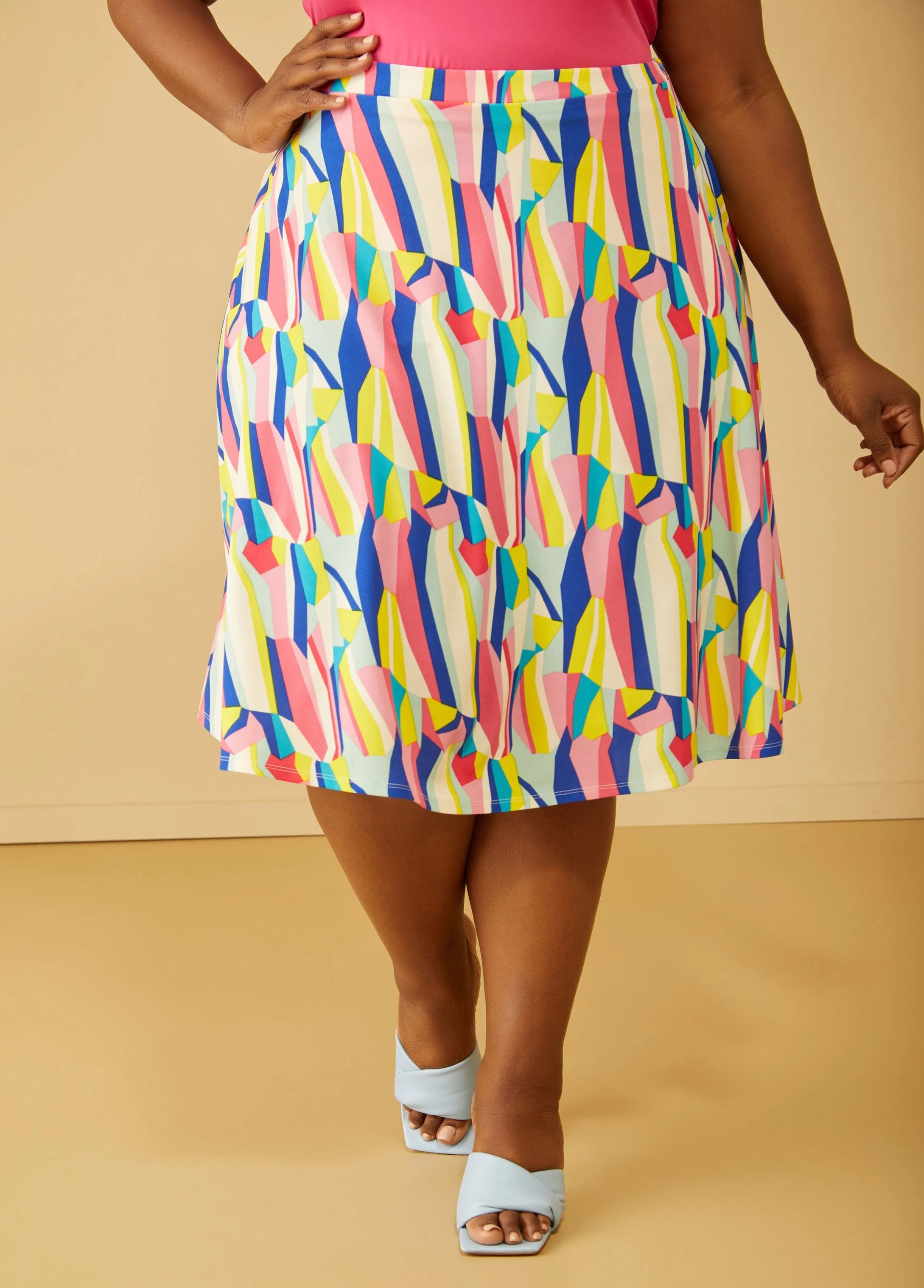 Geo Print Midi Skirt sold by Ashley Stewart