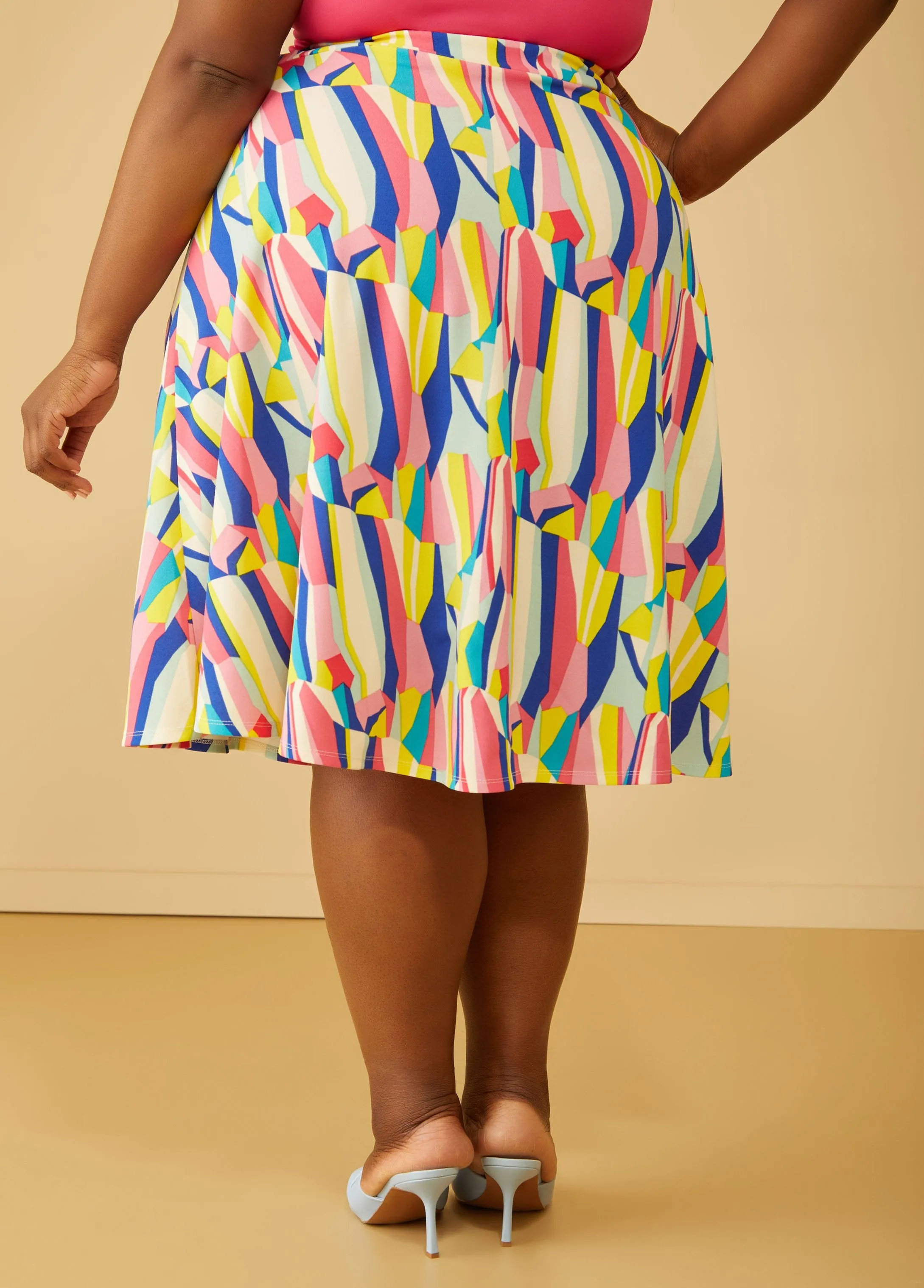 Geo Print Midi Skirt sold by Ashley Stewart product image thumbnail 2