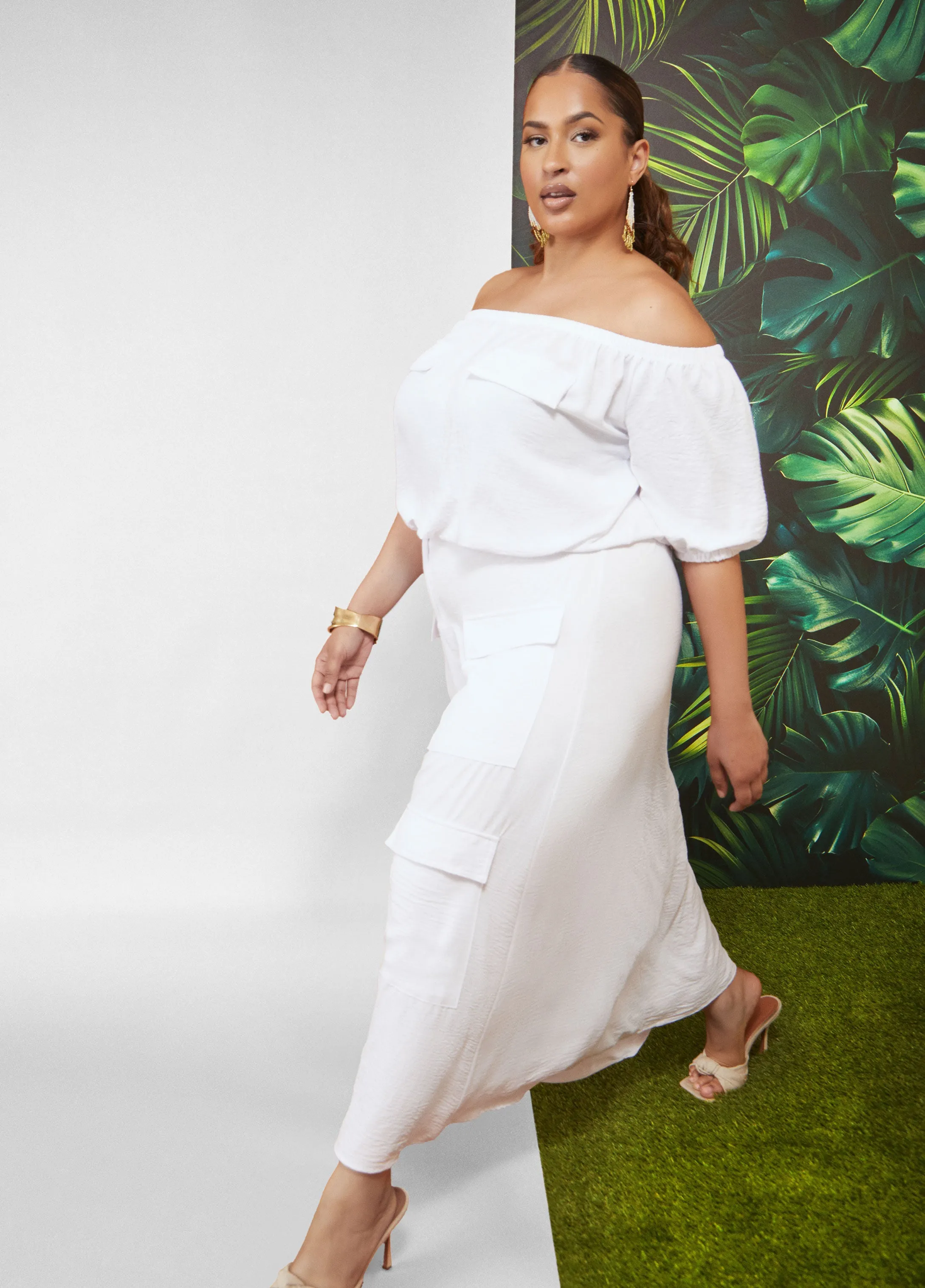 Textured Off The Shoulder Blouse sold by Ashley Stewart