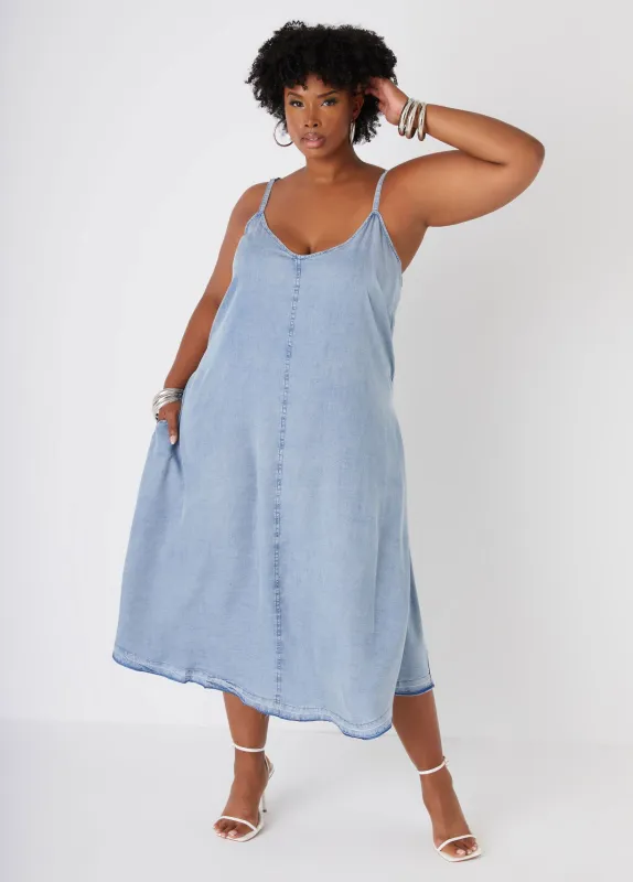Chambray Midi Dress sold by Ashley Stewart
