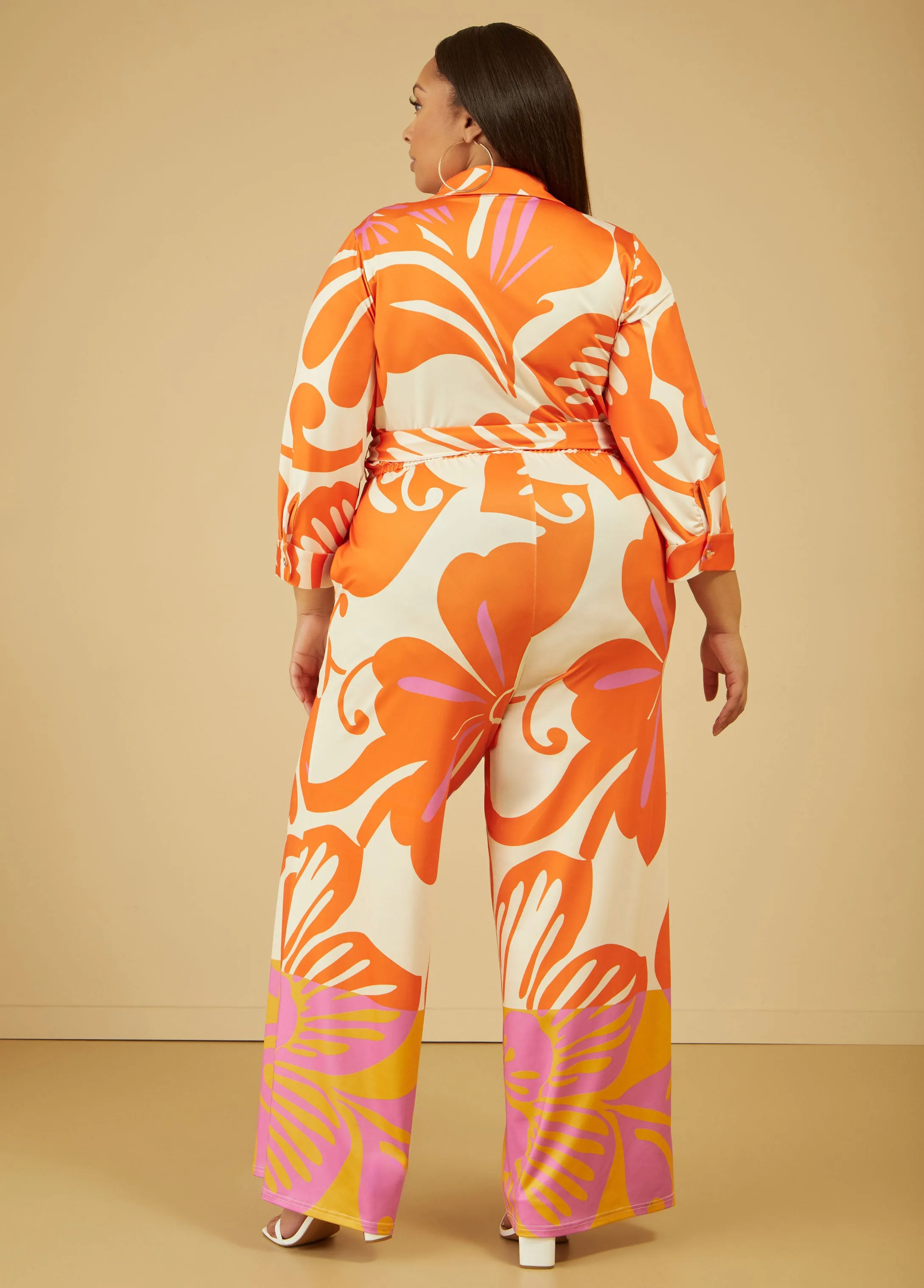 Swirl Print Wide Leg Jumpsuit sold by Ashley Stewart product image thumbnail 2