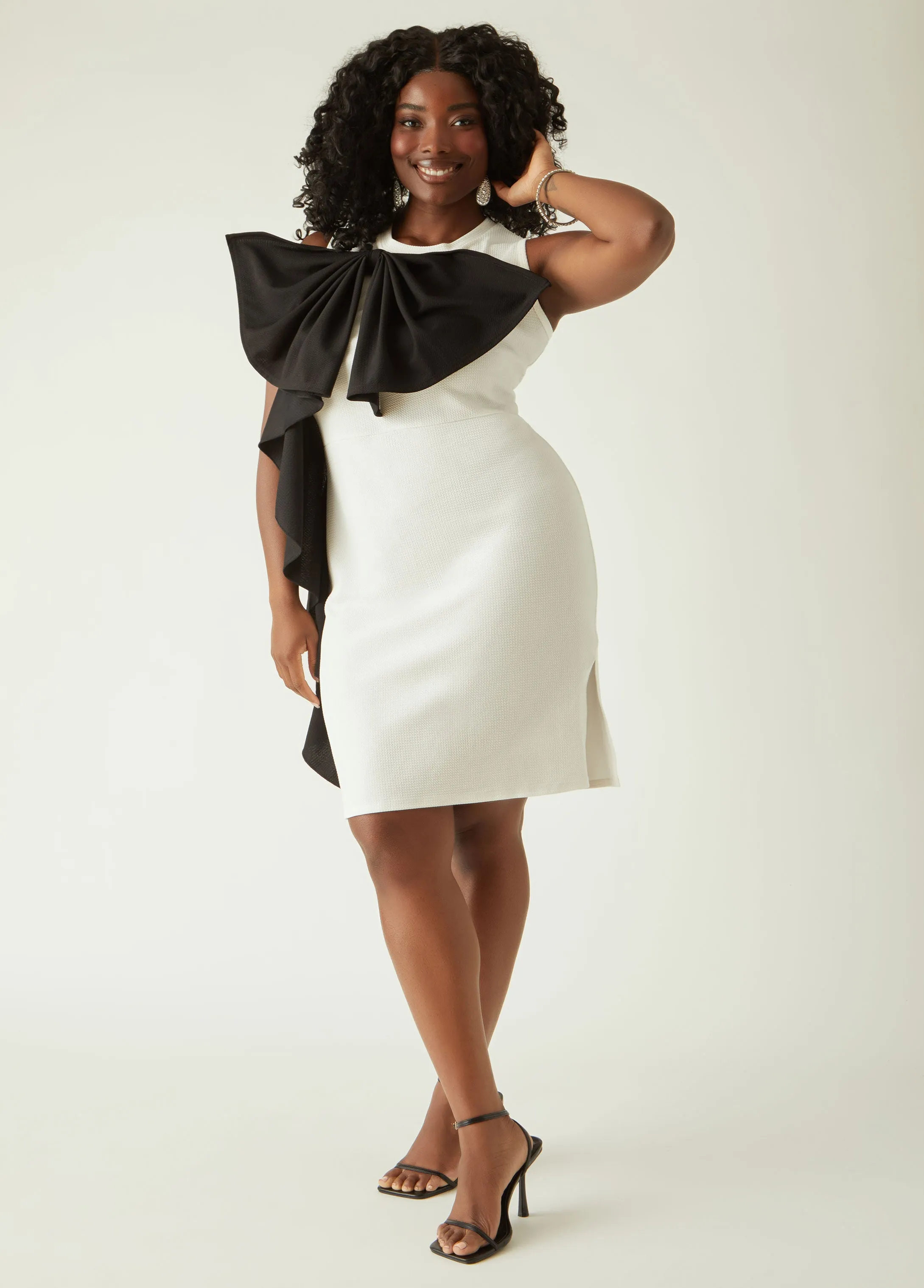 Bow Embellished Sheath Dress sold by Ashley Stewart product image thumbnail 5