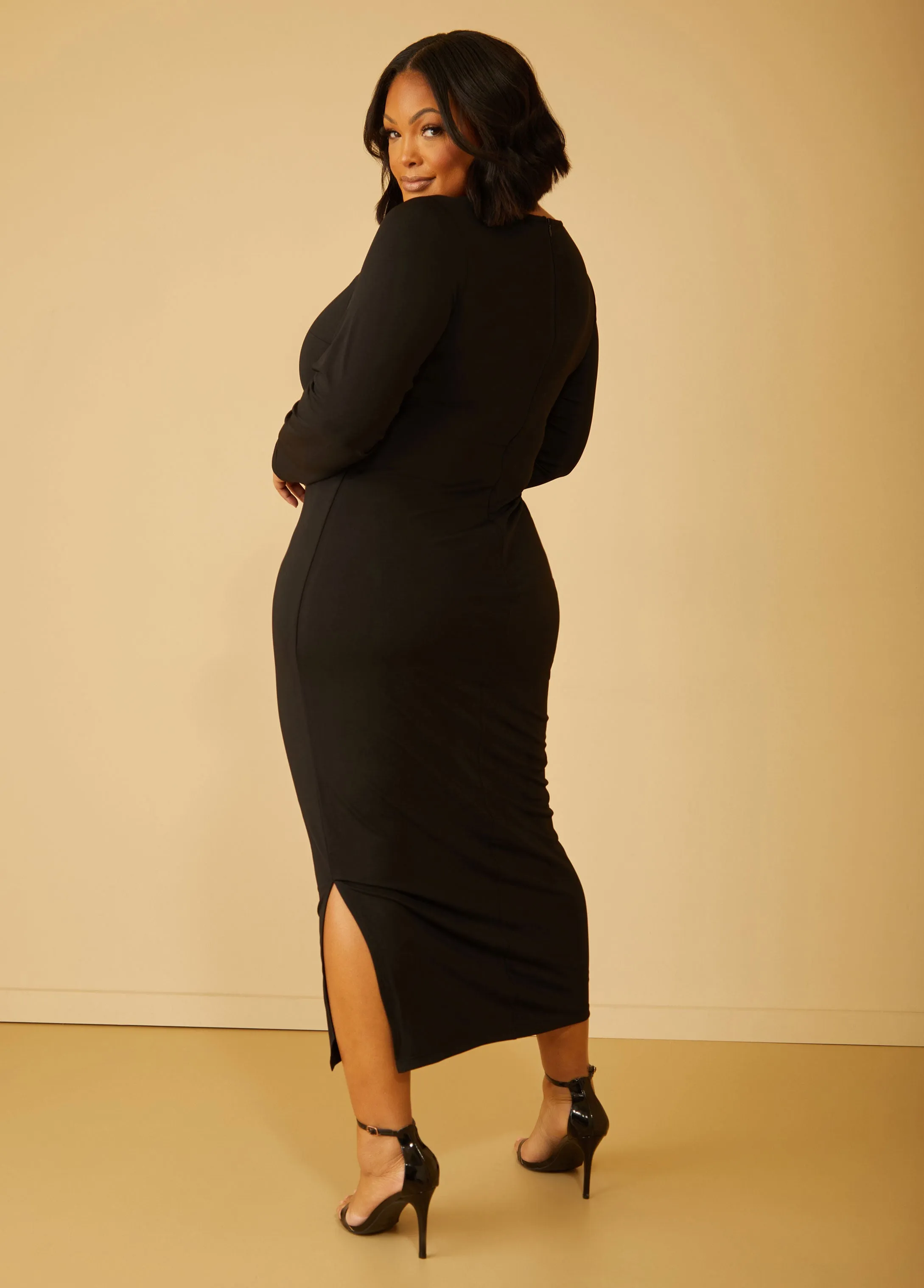 Stretch Knit Bodycon Maxi Dress sold by Ashley Stewart product image thumbnail 2