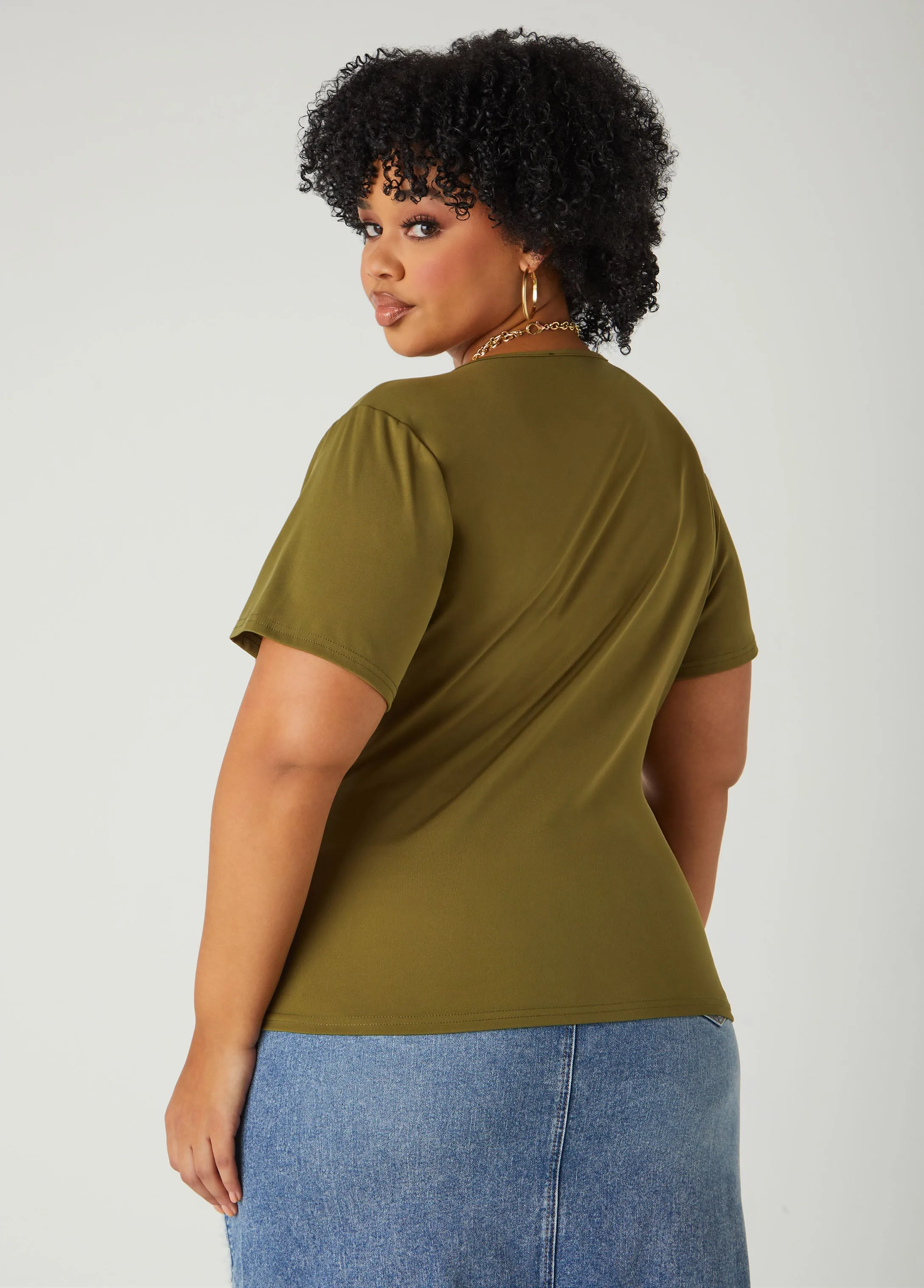 Faux Wrap Jersey Top sold by Ashley Stewart product image thumbnail 2