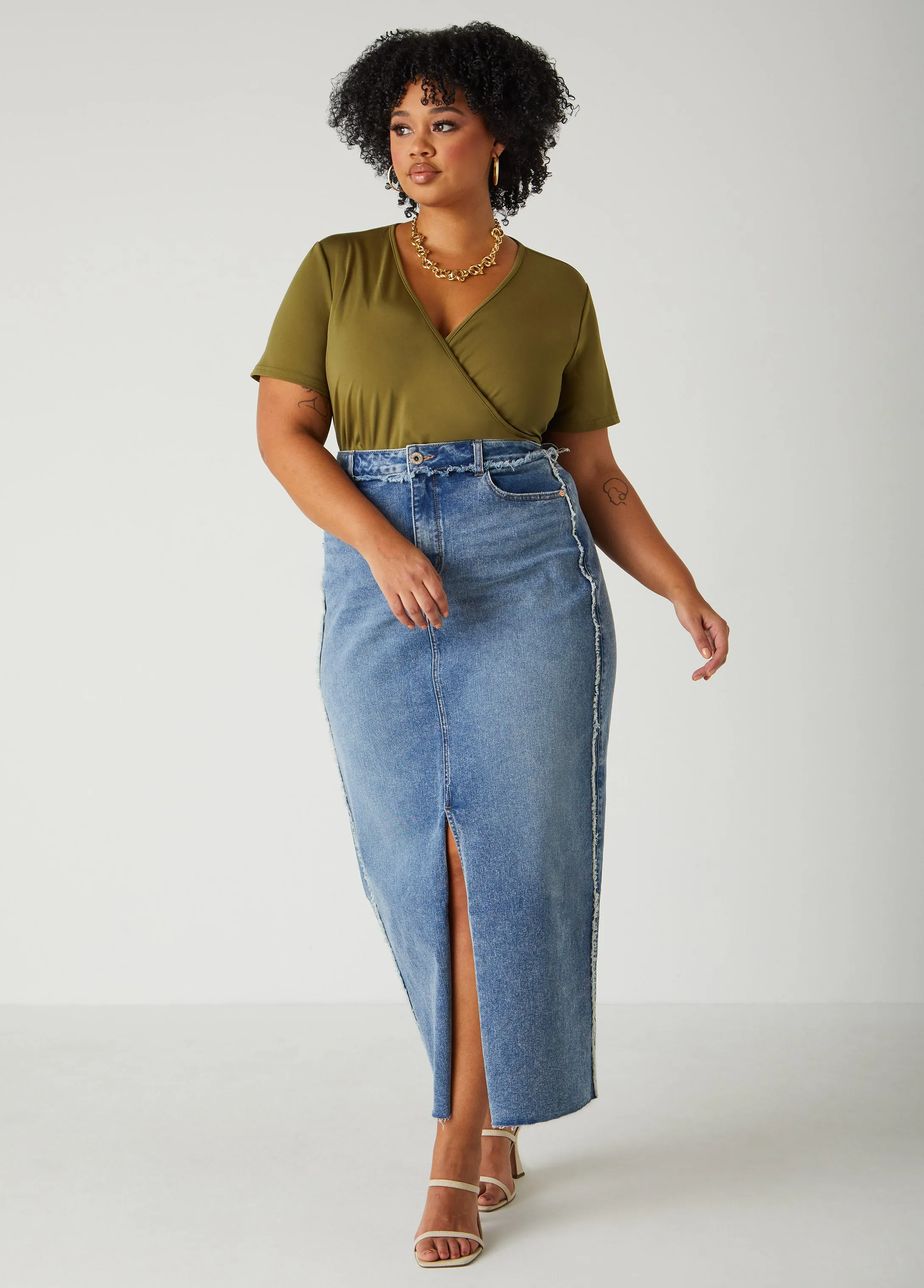 Faux Wrap Jersey Top sold by Ashley Stewart product image thumbnail 3