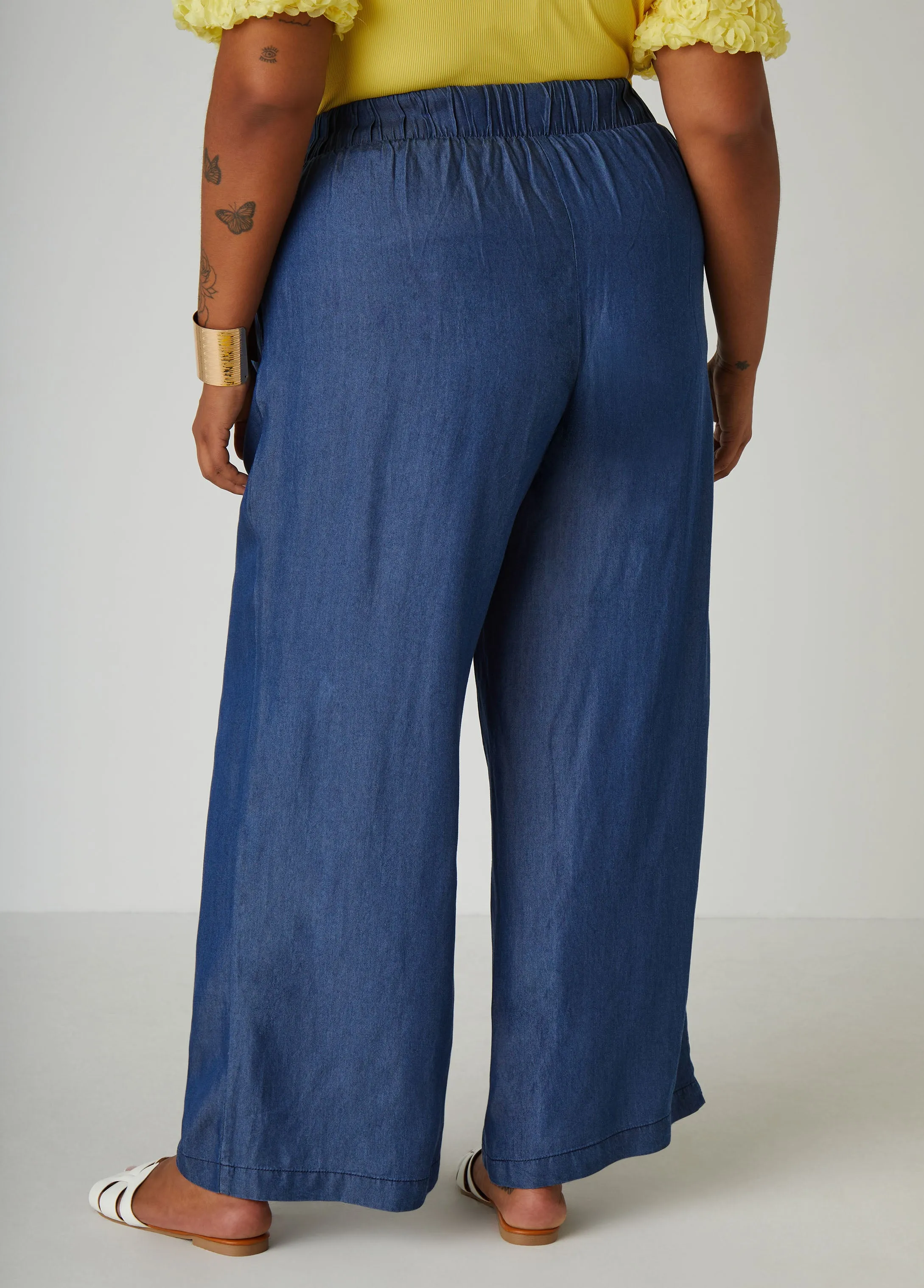 Belted Chambray Wide Leg Pants sold by Ashley Stewart product image thumbnail 2
