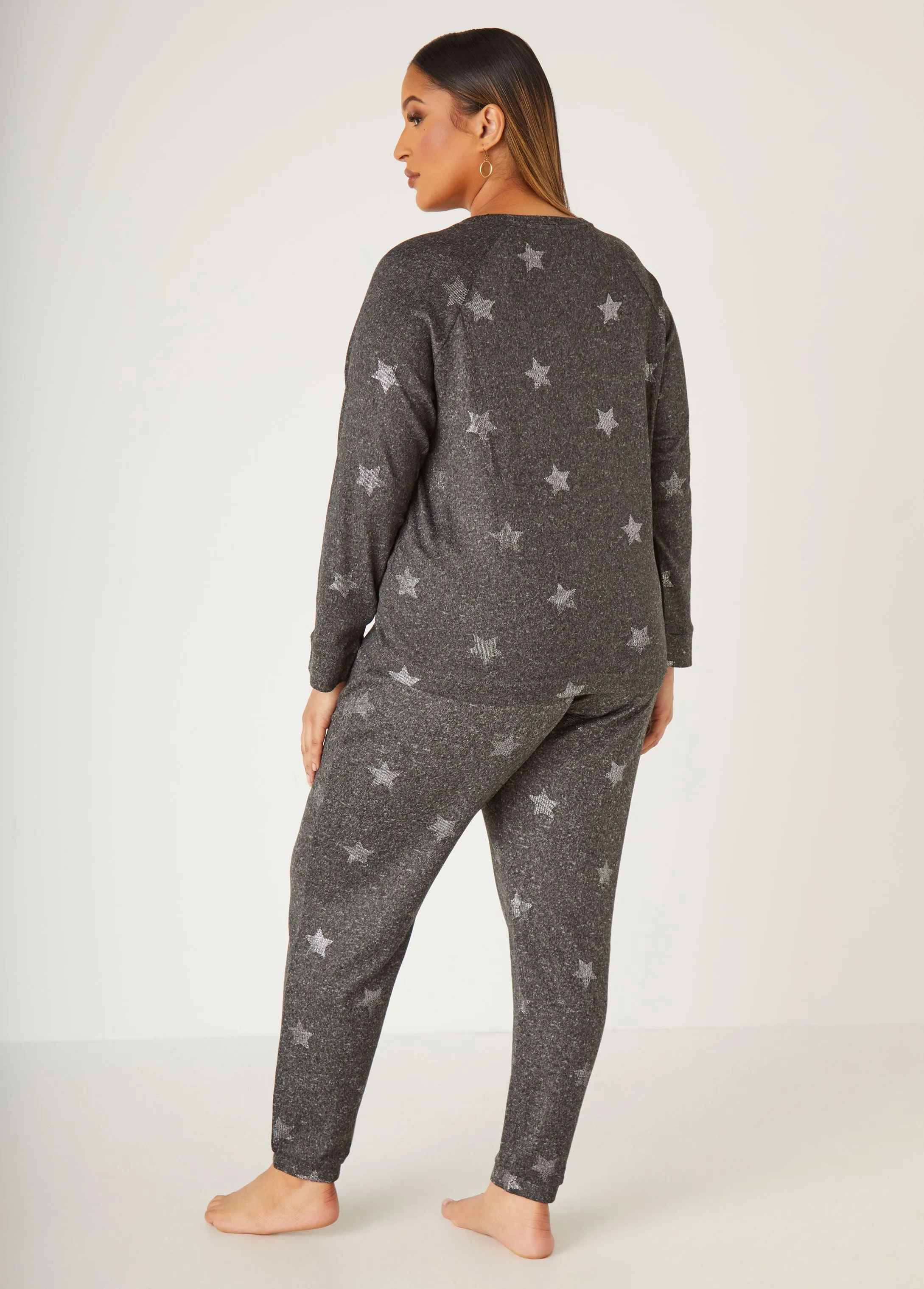 Bebe Metallic Stars Joggers Set sold by Ashley Stewart product image thumbnail 2