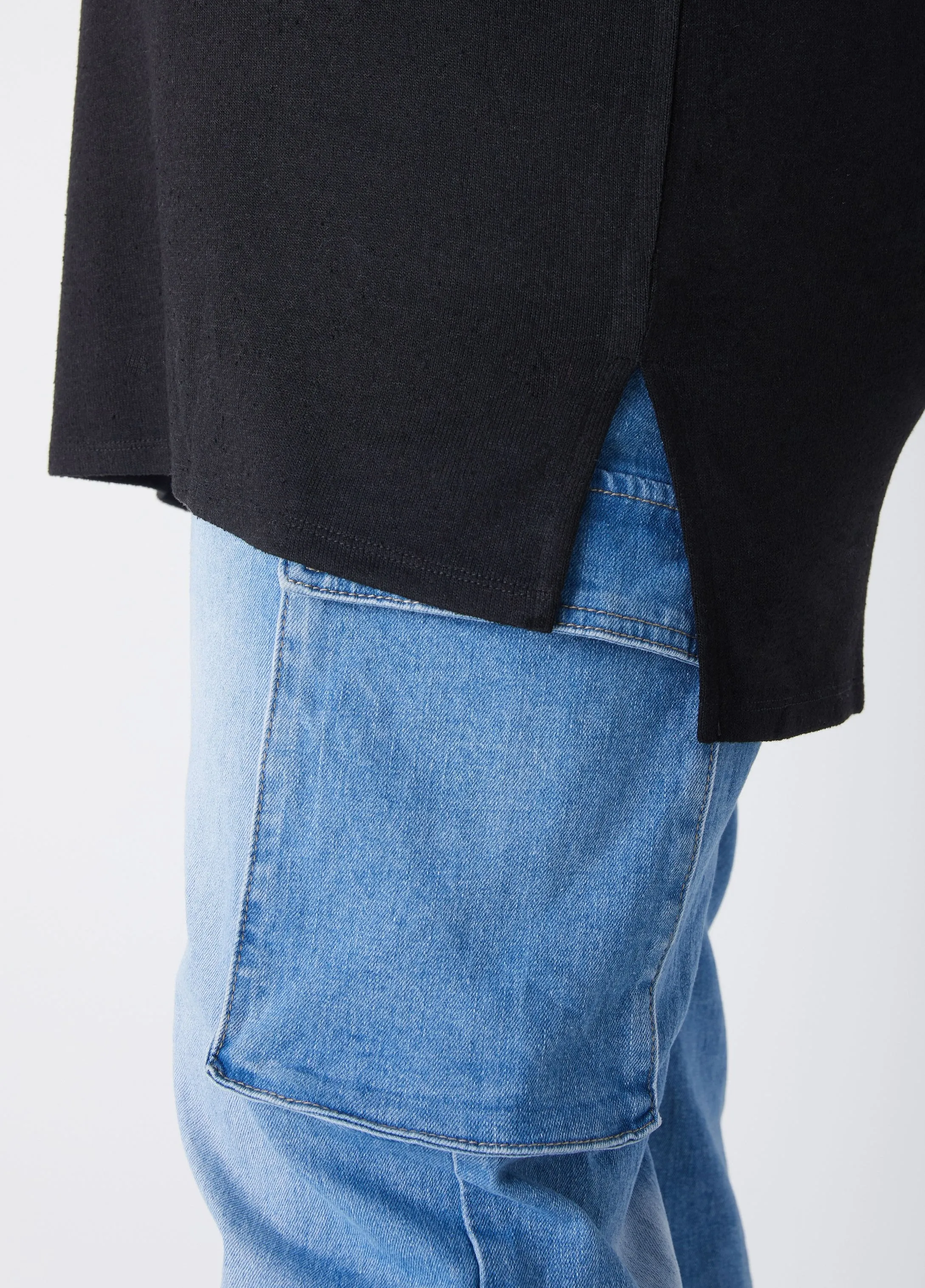 Hacci Knit V Neck Top sold by Ashley Stewart product image thumbnail 4