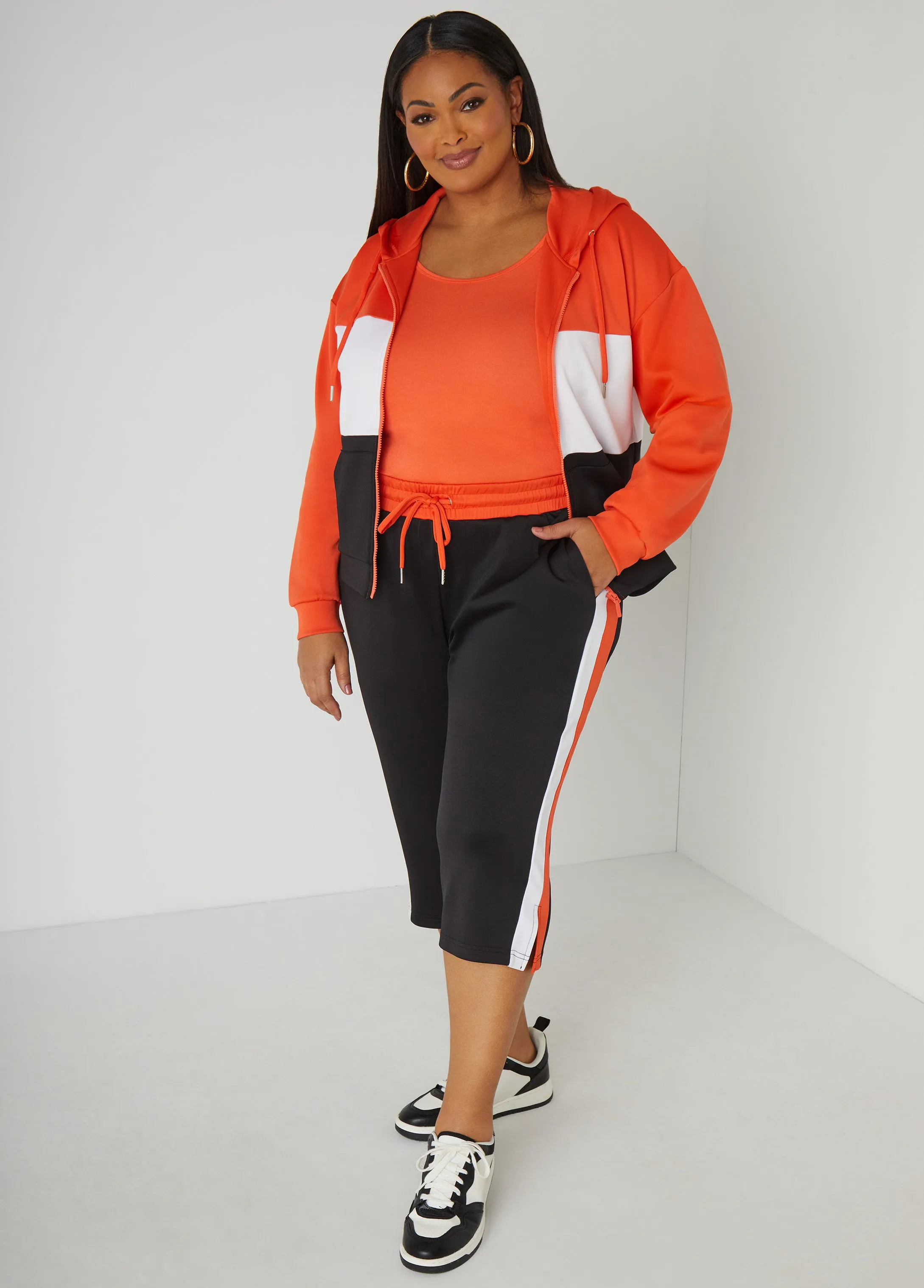 Striped High Waist Capris sold by Ashley Stewart