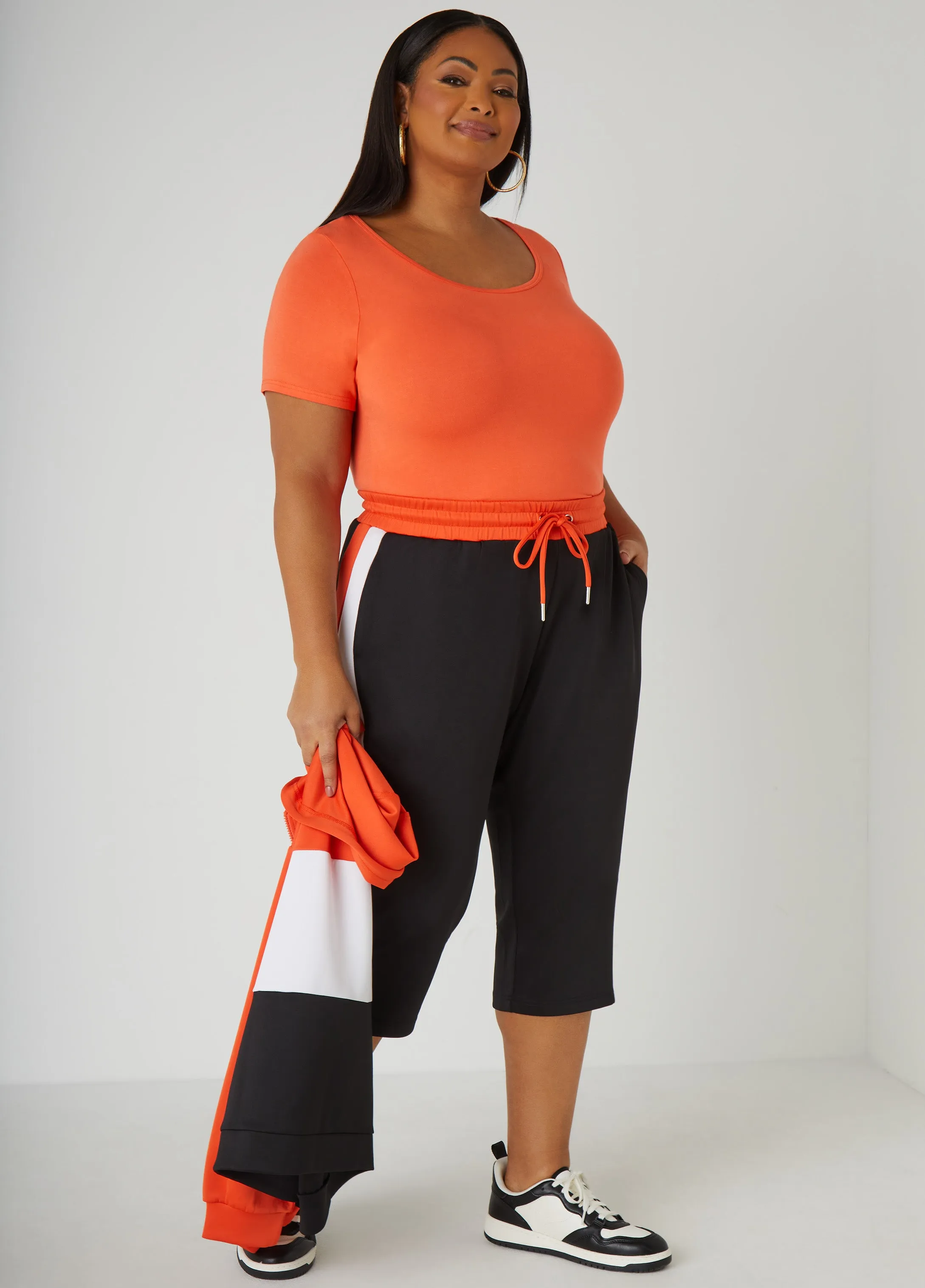 Striped High Waist Capris sold by Ashley Stewart product image thumbnail 5