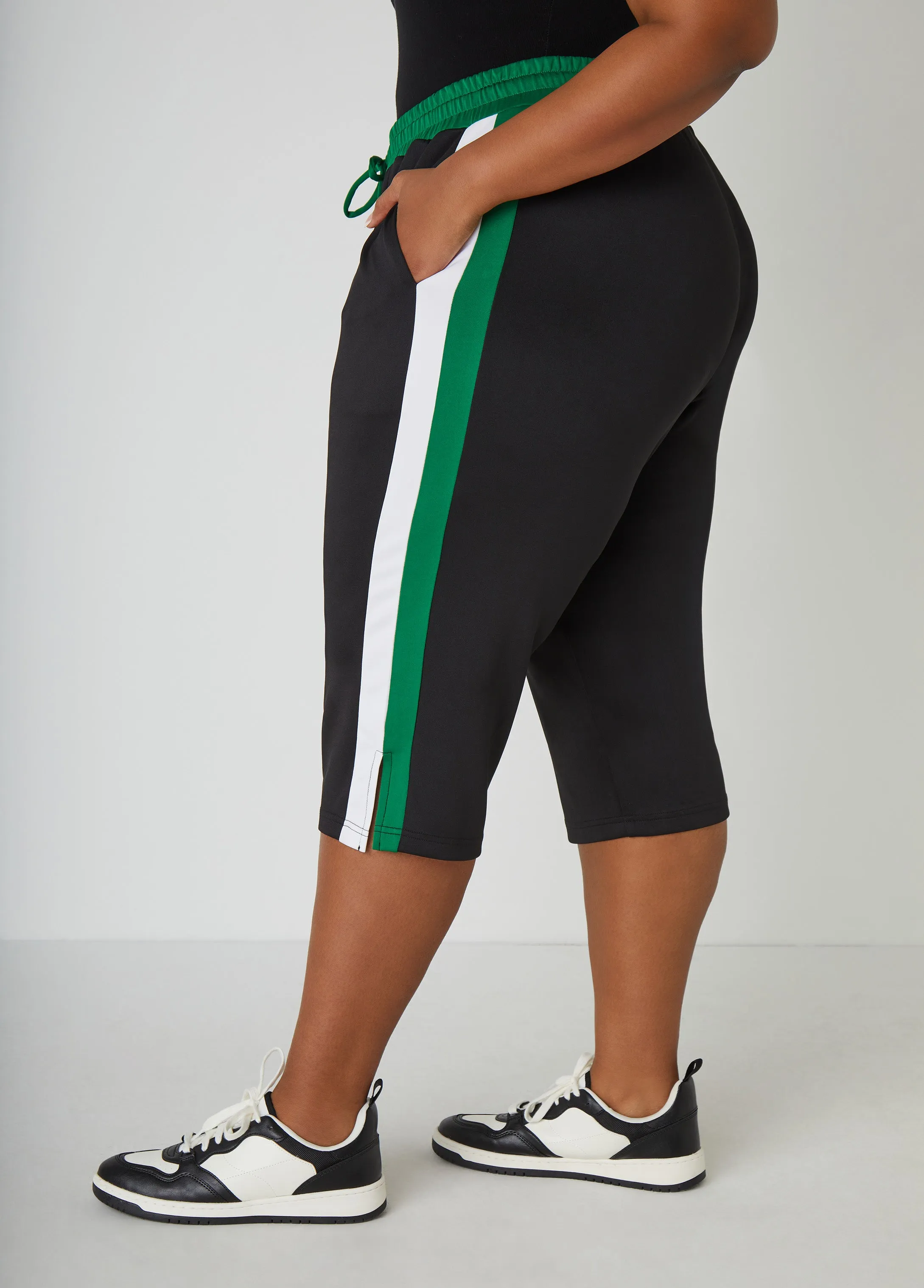 High Waist Striped Capris sold by Ashley Stewart product image thumbnail 3