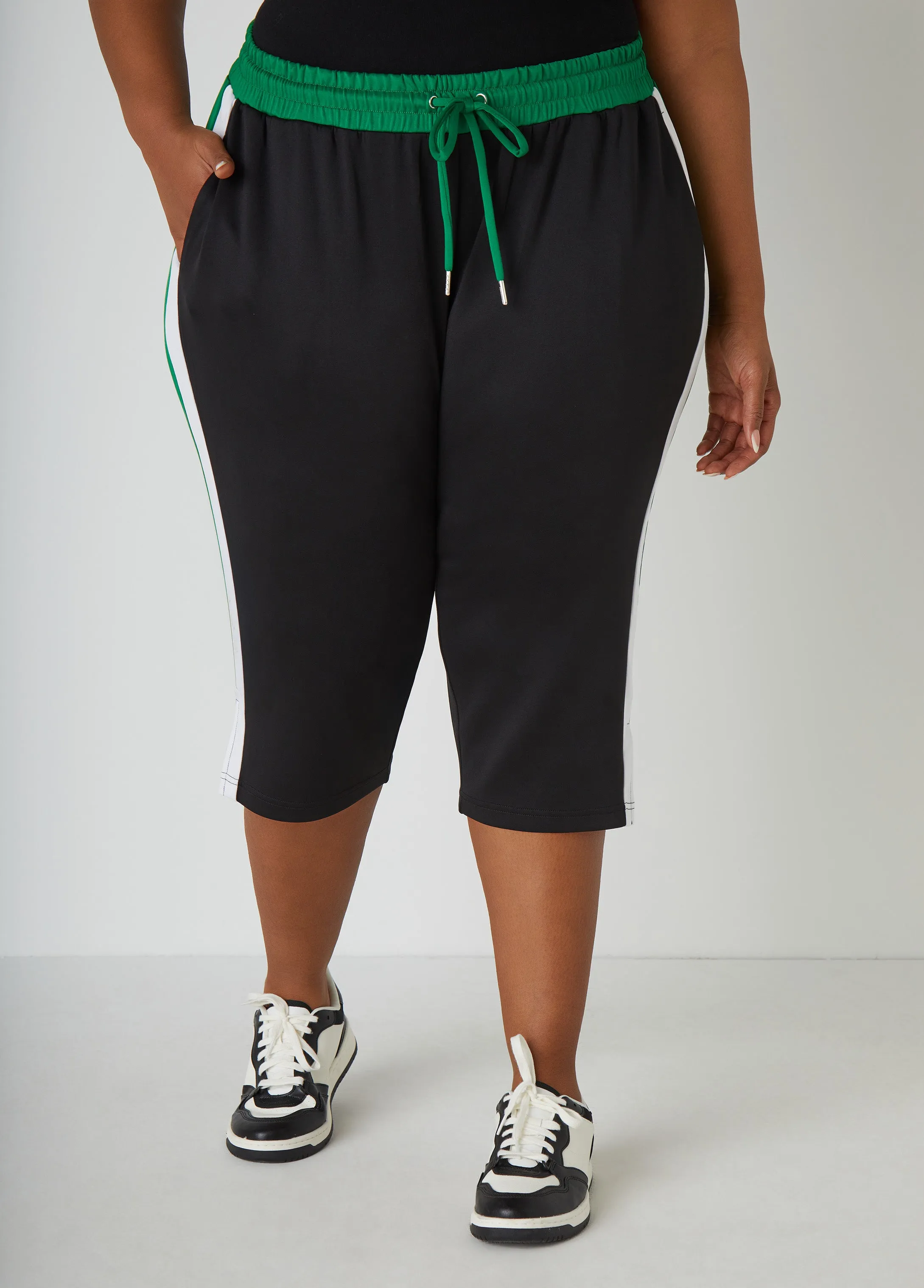 High Waist Striped Capris sold by Ashley Stewart product image thumbnail 4