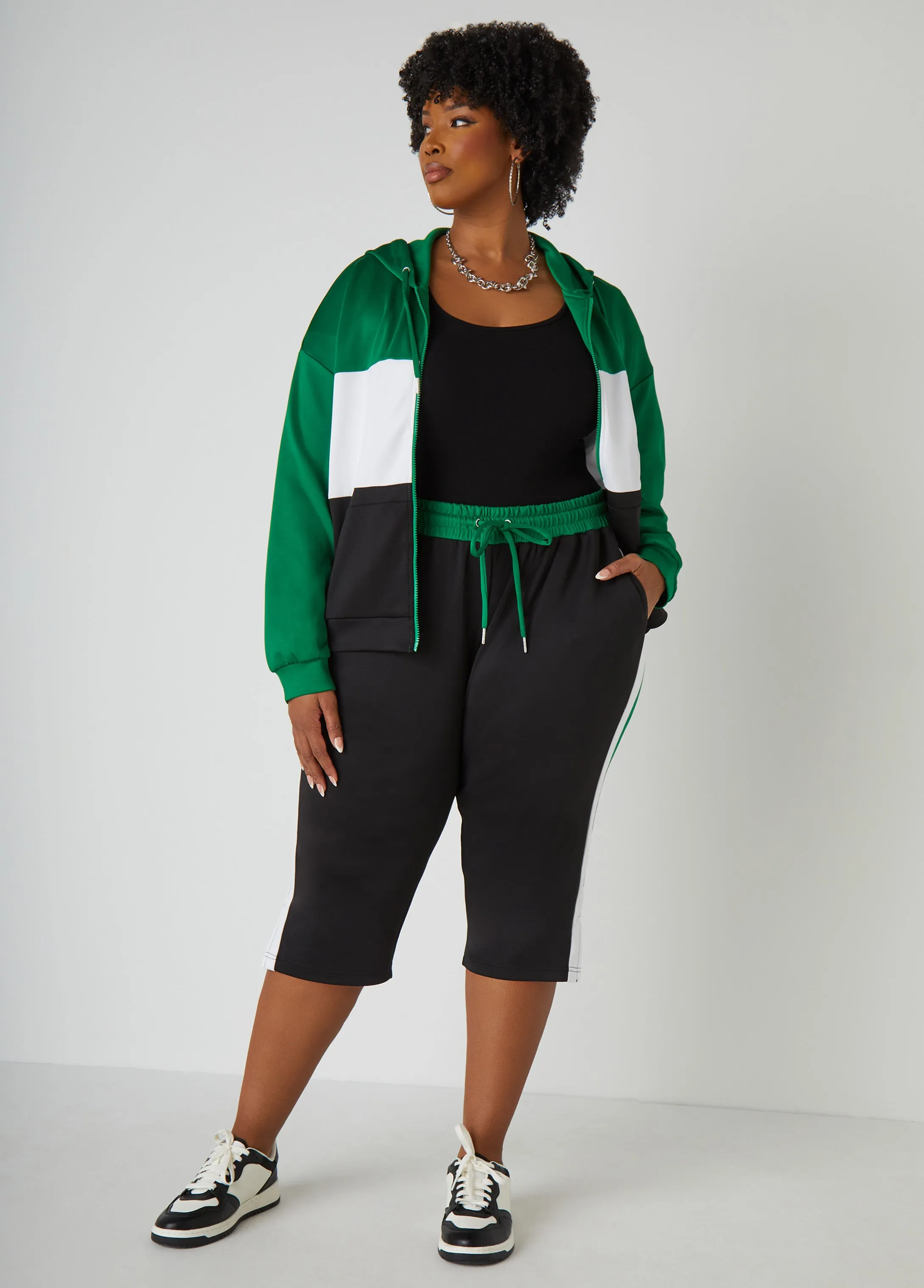 High Waist Striped Capris sold by Ashley Stewart