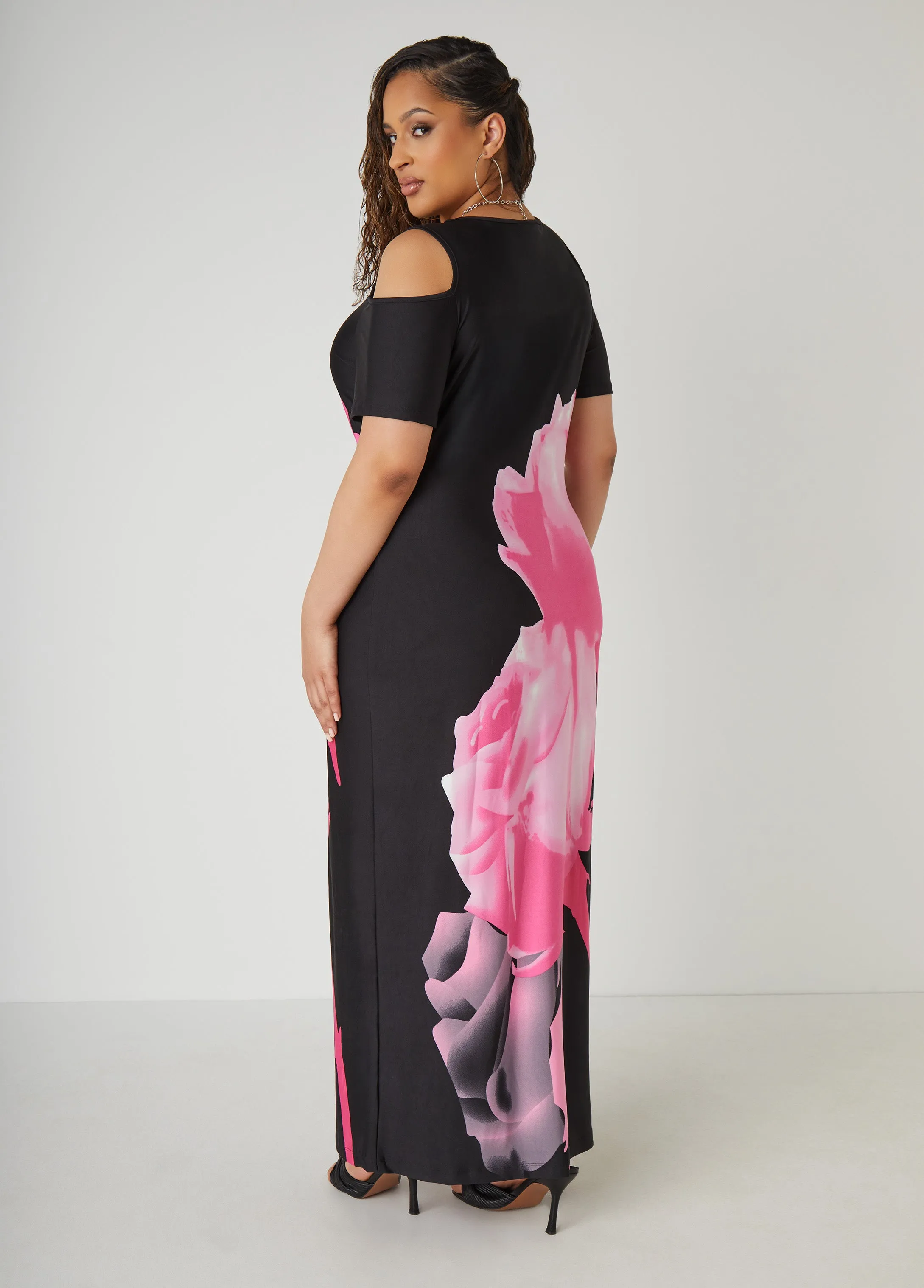 Cold Shoulder Rose Maxi Dress sold by Ashley Stewart product image thumbnail 2