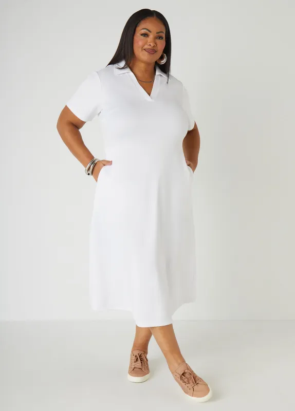 V Neck Maxi Polo Dress sold by Ashley Stewart