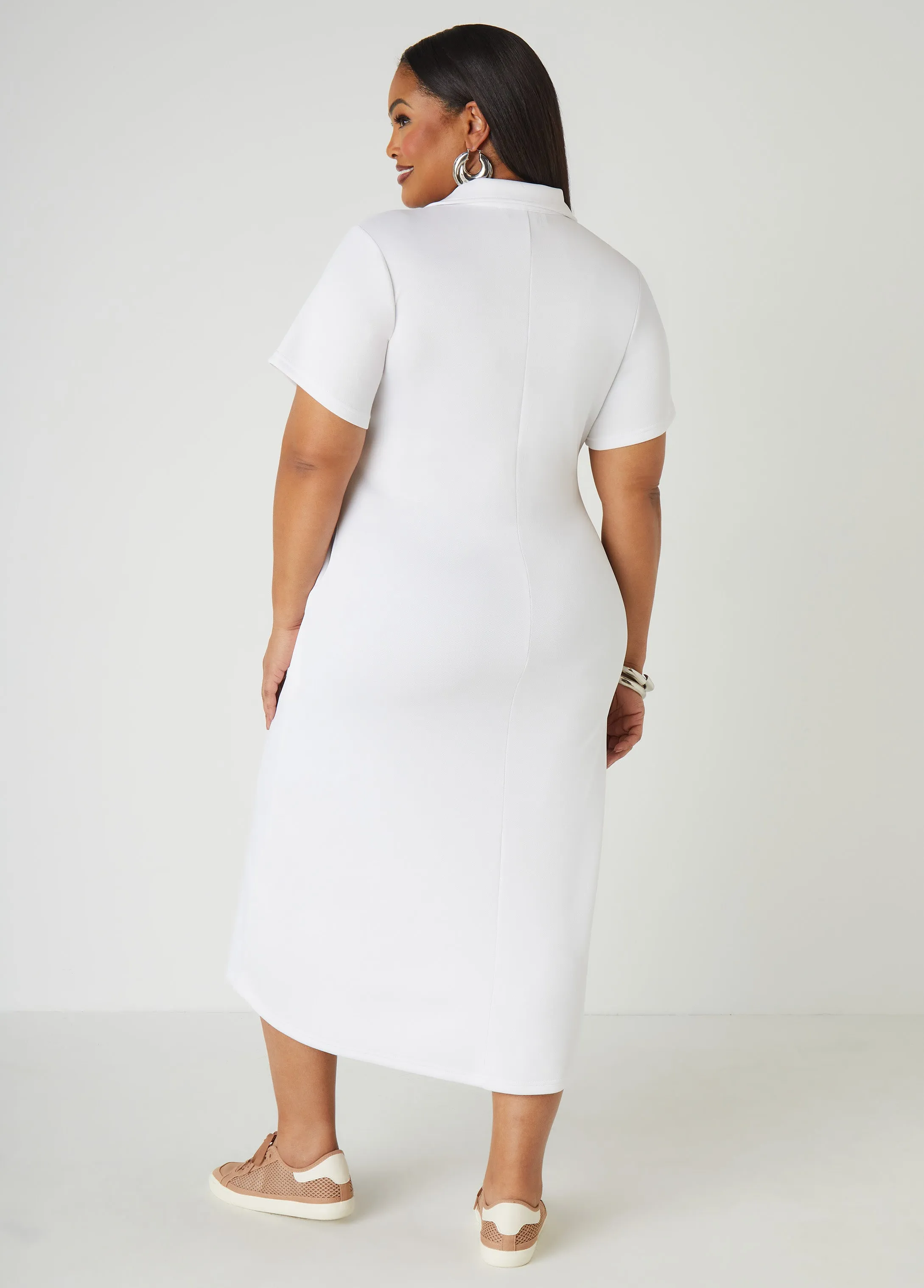 V Neck Maxi Polo Dress sold by Ashley Stewart product image thumbnail 2