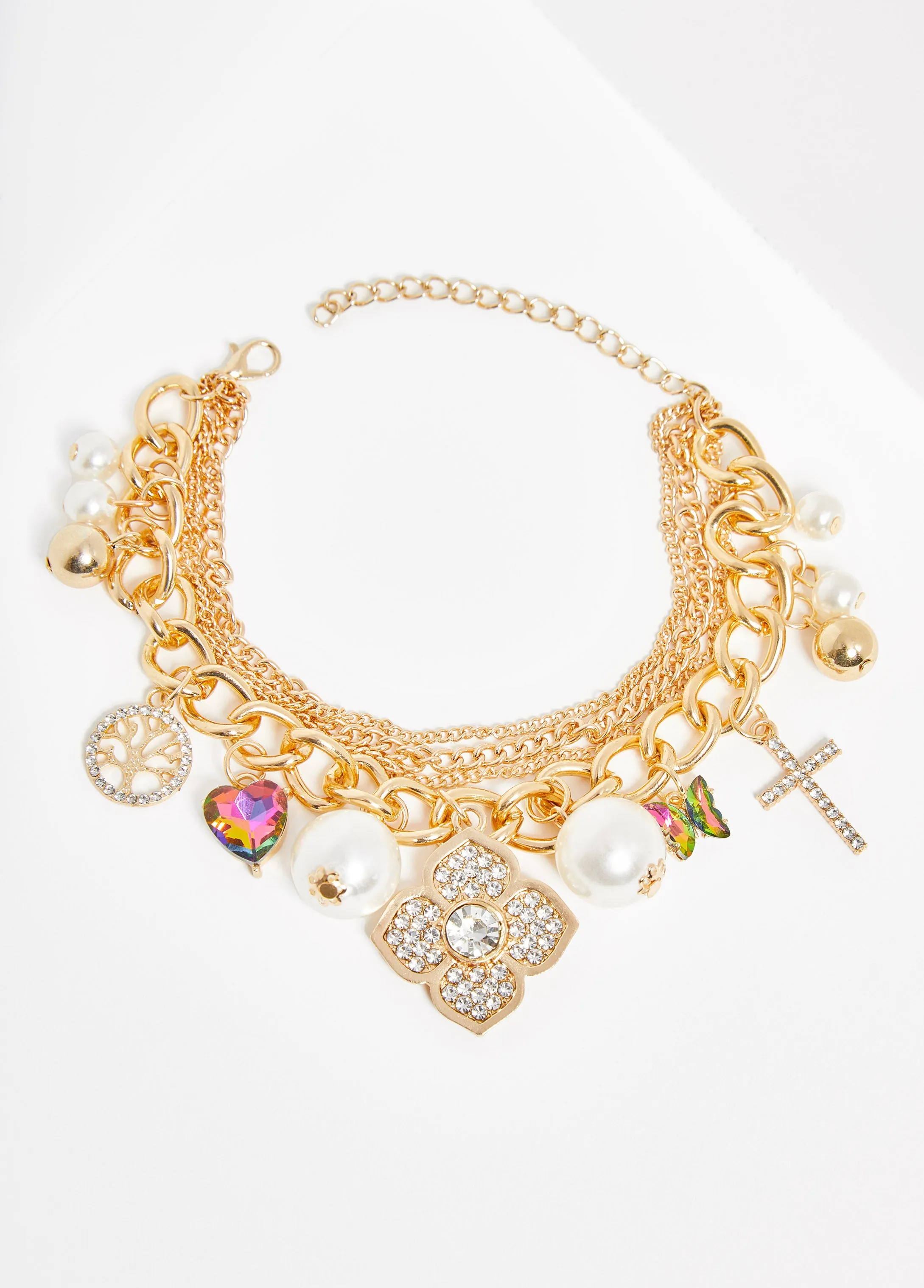 Layered Gold Tone Charm Bracelet sold by Ashley Stewart product image thumbnail 2