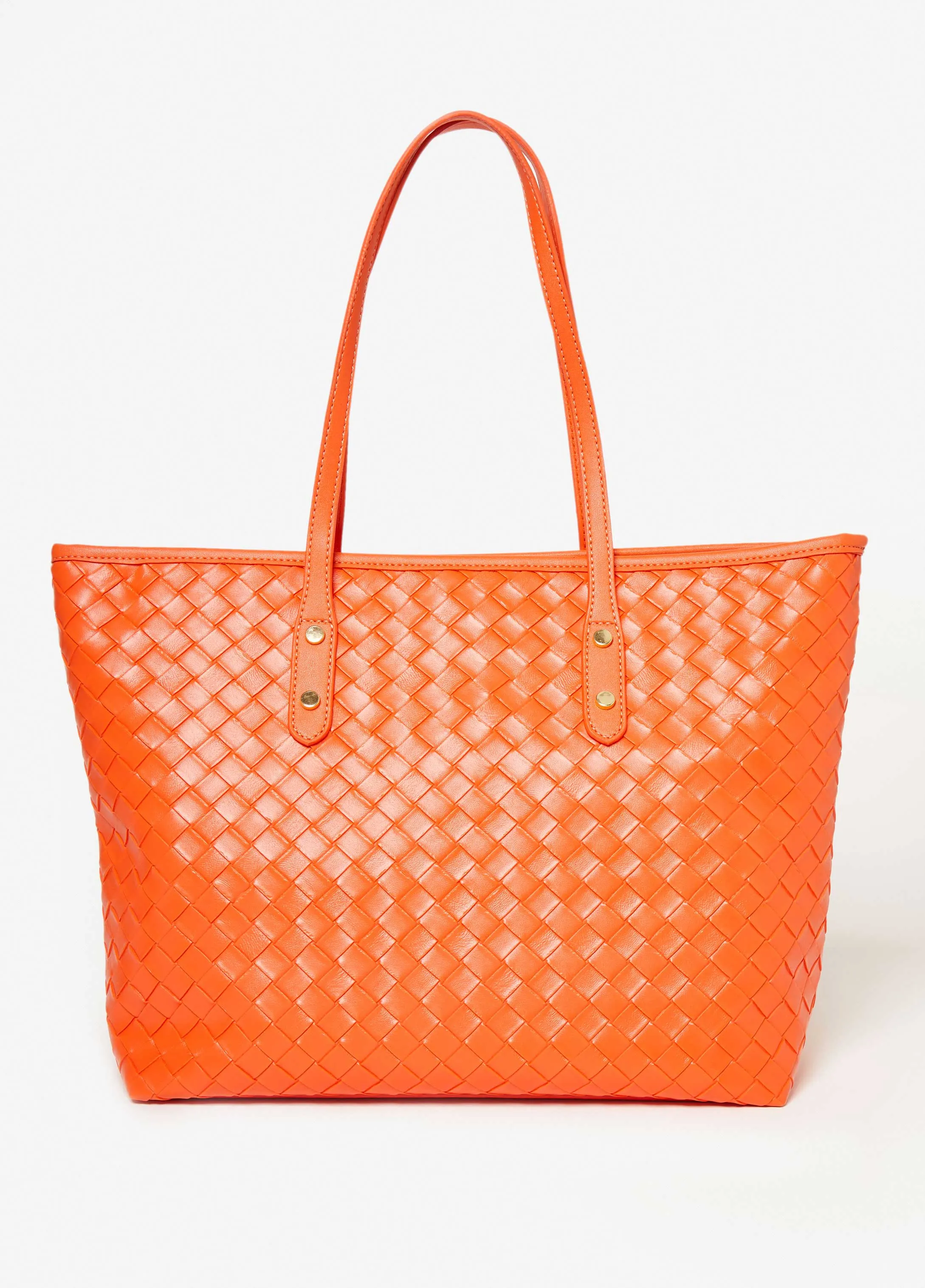 Woven Faux Leather Tote sold by Ashley Stewart product image thumbnail 2