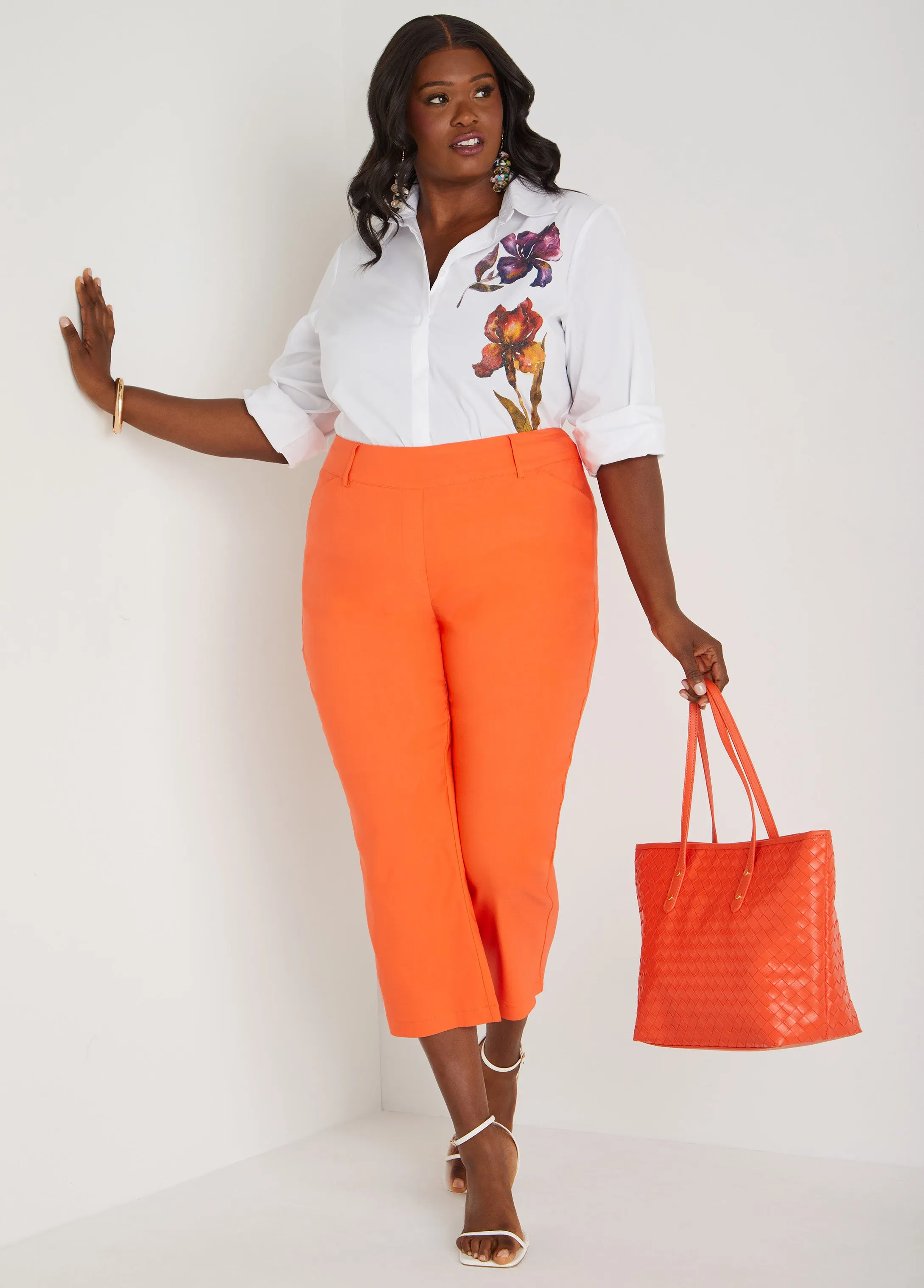 Woven Faux Leather Tote sold by Ashley Stewart