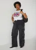 Stonewash High Rise Cargo Jeans sold by Ashley Stewart