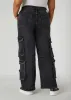 Stonewash High Rise Cargo Jeans sold by Ashley Stewart
