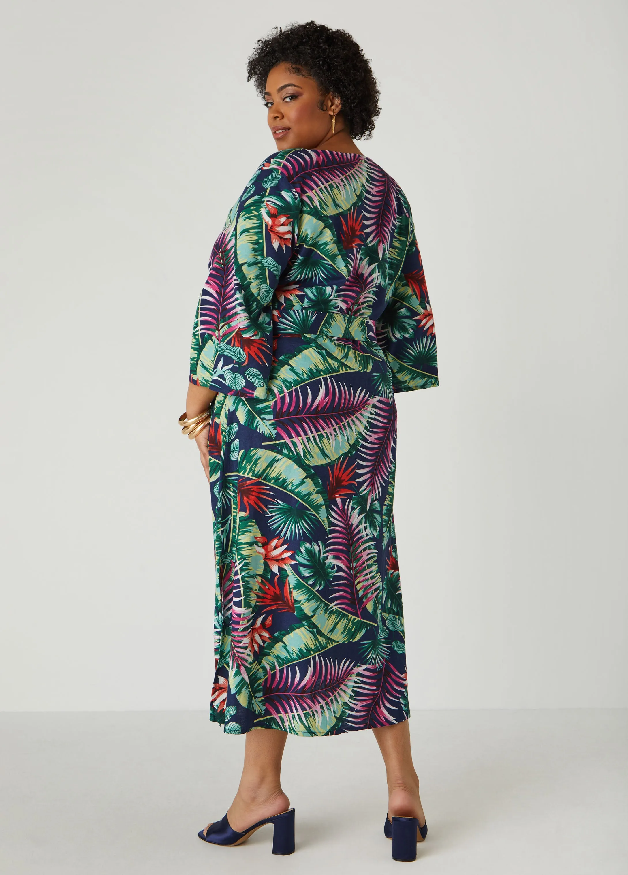 Belted Tropical Print Maxi Dress sold by Ashley Stewart product image thumbnail 2