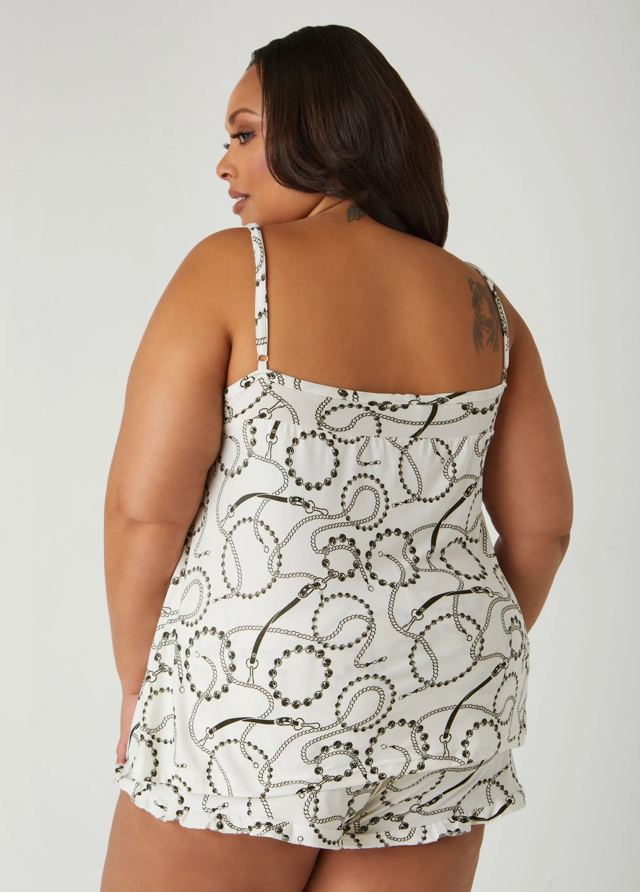 Love To Sleep Chain Print PJs Set sold by Ashley Stewart product image thumbnail 2