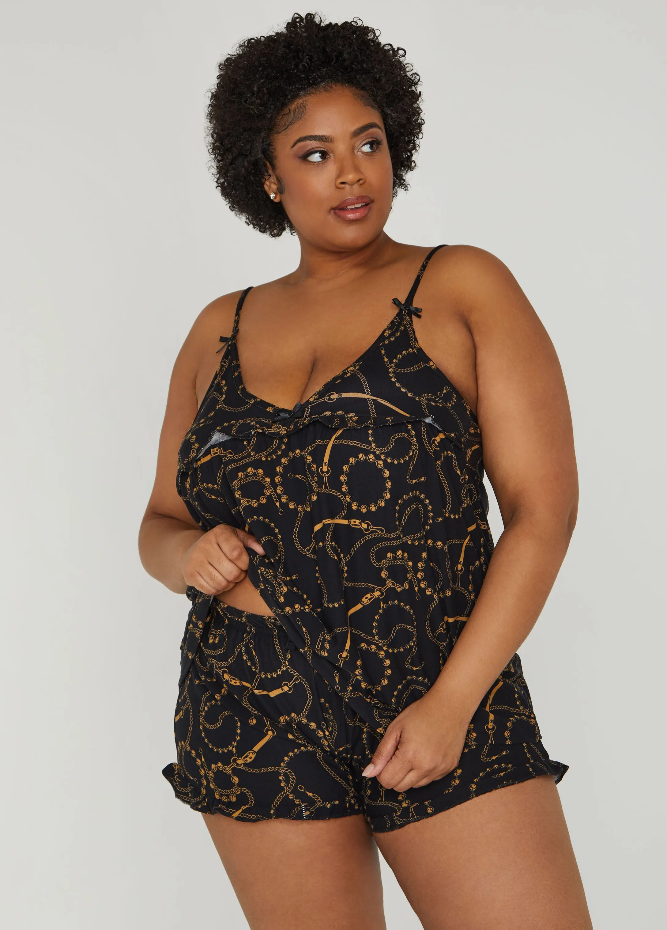 Love To Sleep Chain Link PJs Set sold by Ashley Stewart product image thumbnail 4