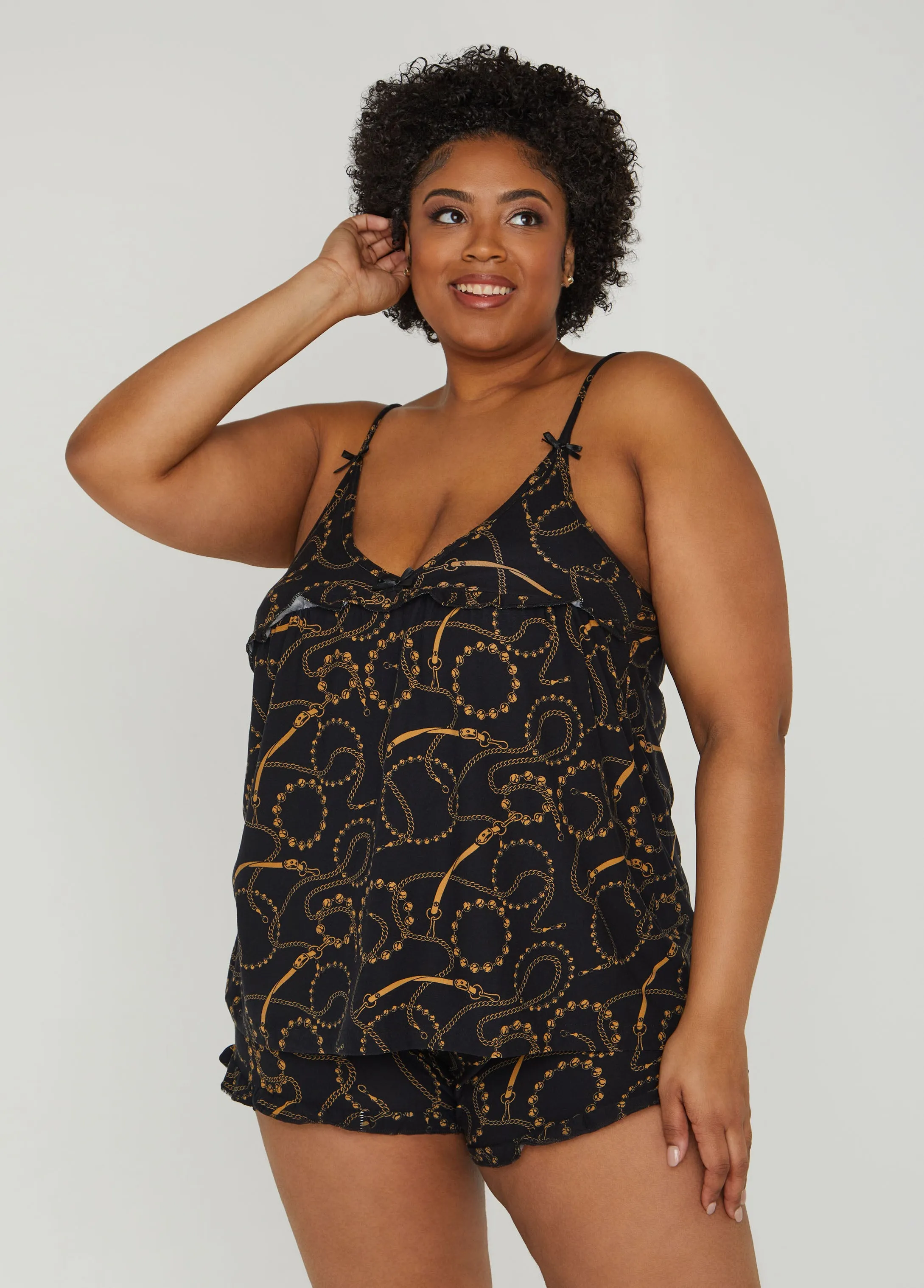 Love To Sleep Chain Link PJs Set sold by Ashley Stewart