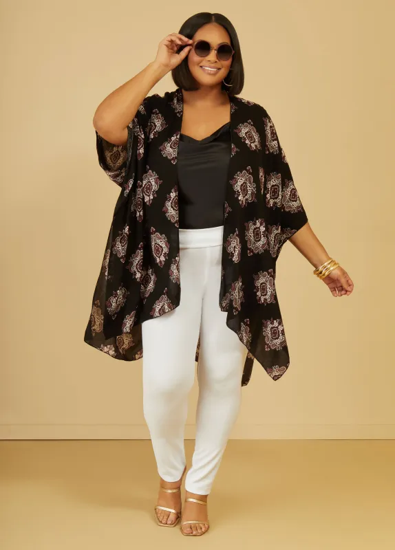 Paisley Textured Kimono sold by Ashley Stewart