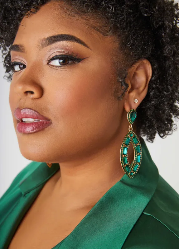 Gold Tone Crystal Earrings sold by Ashley Stewart