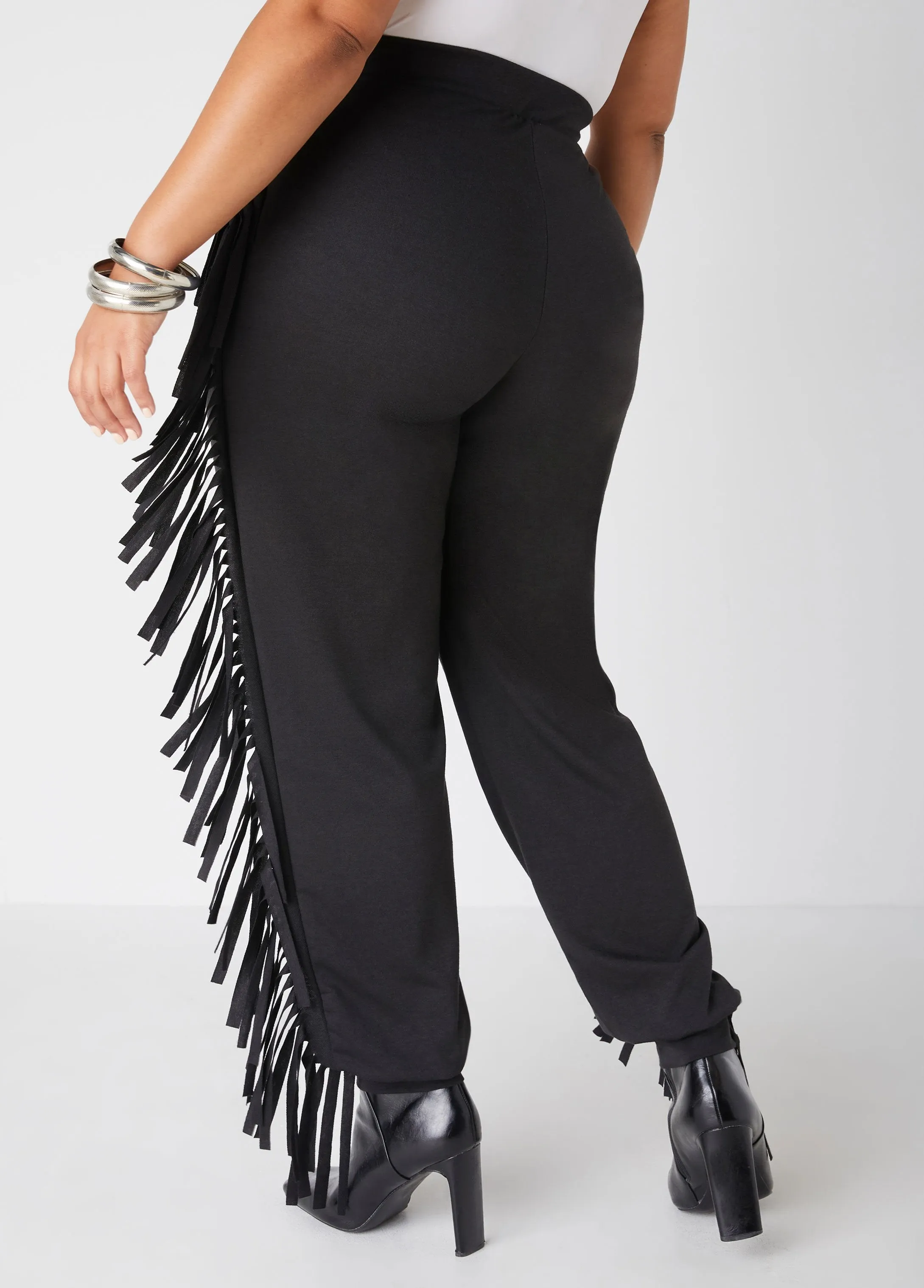Fringed French Terry Joggers sold by Ashley Stewart product image thumbnail 2