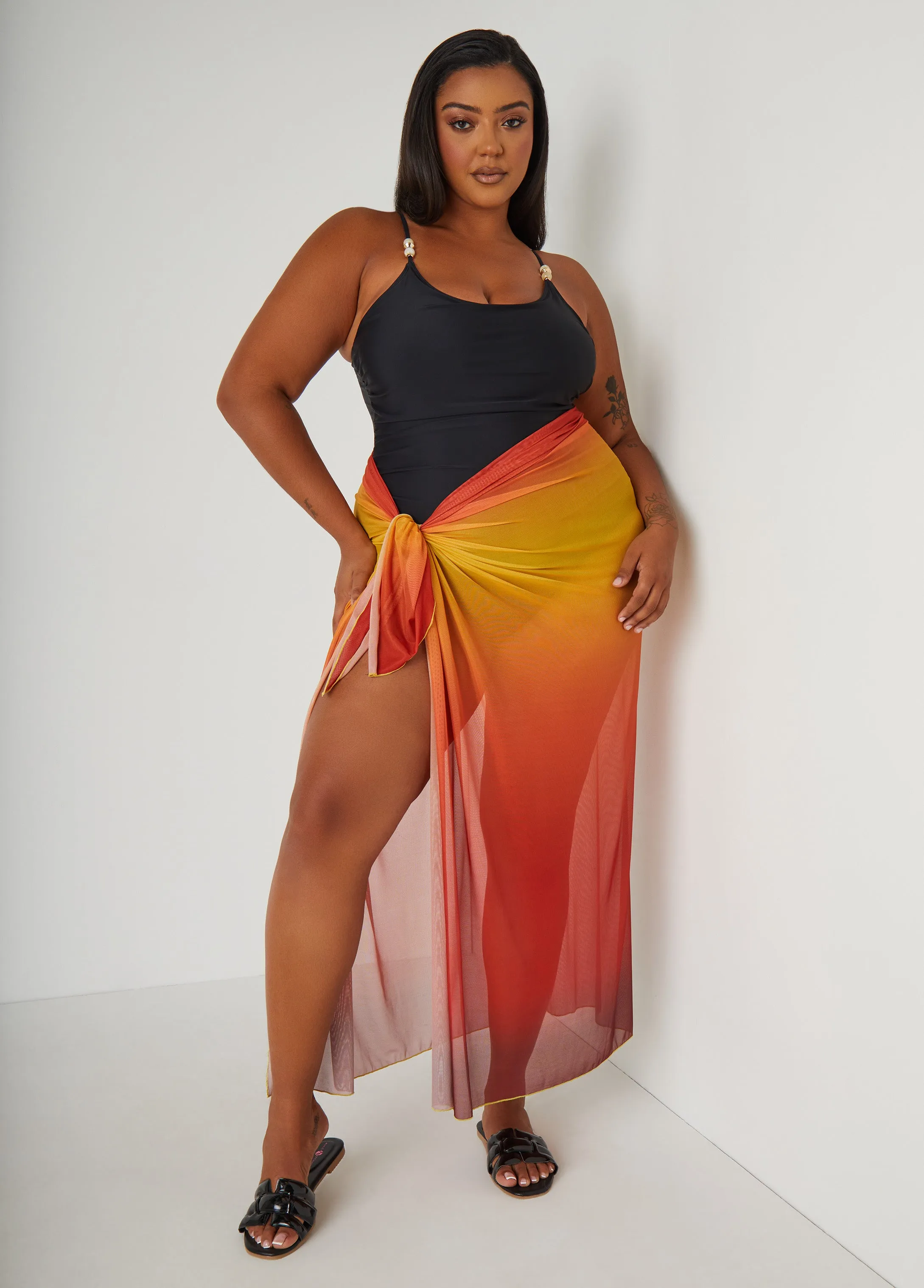 Ombre Stretch Mesh Sarong sold by Ashley Stewart