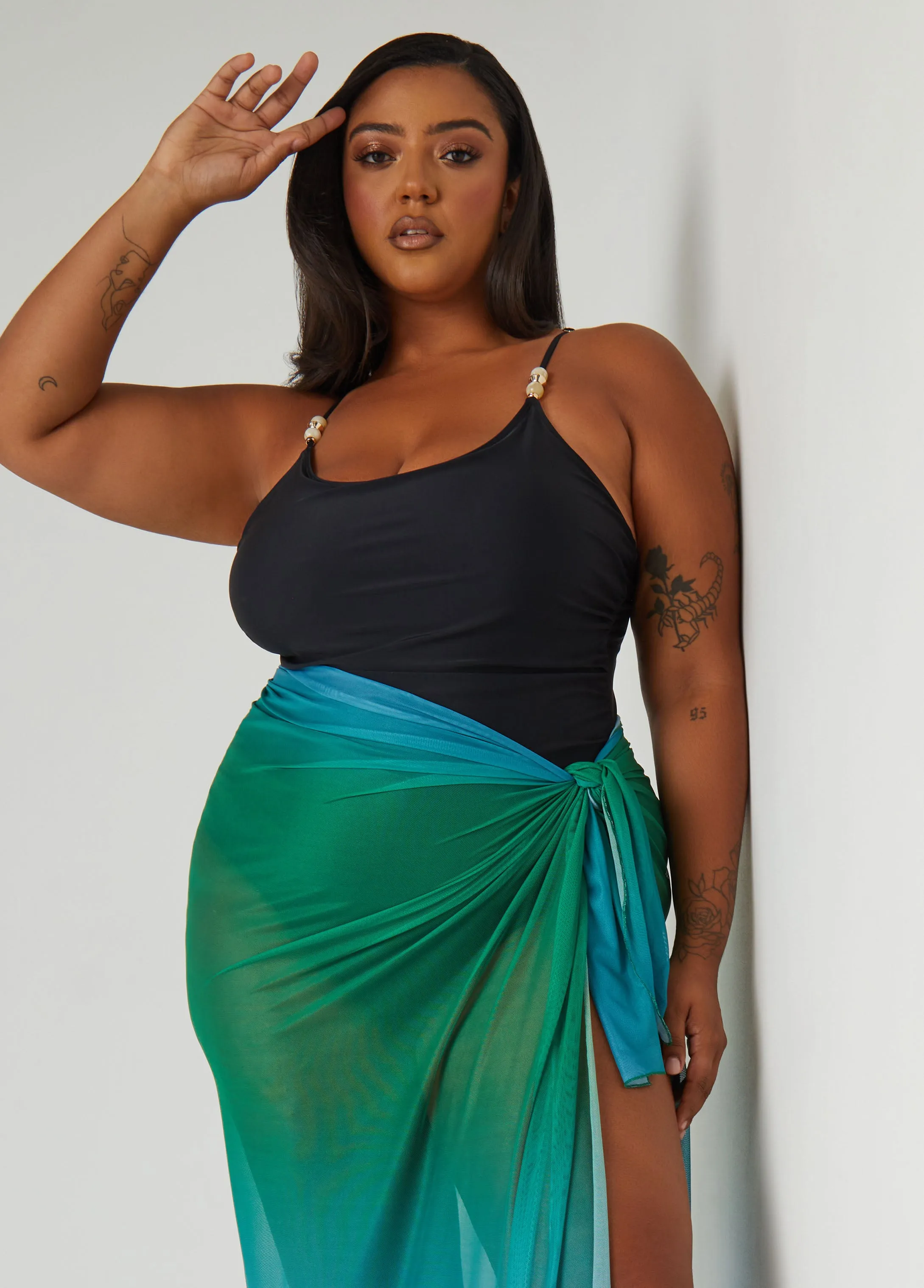 Ombre Mesh Sarong sold by Ashley Stewart product image thumbnail 4