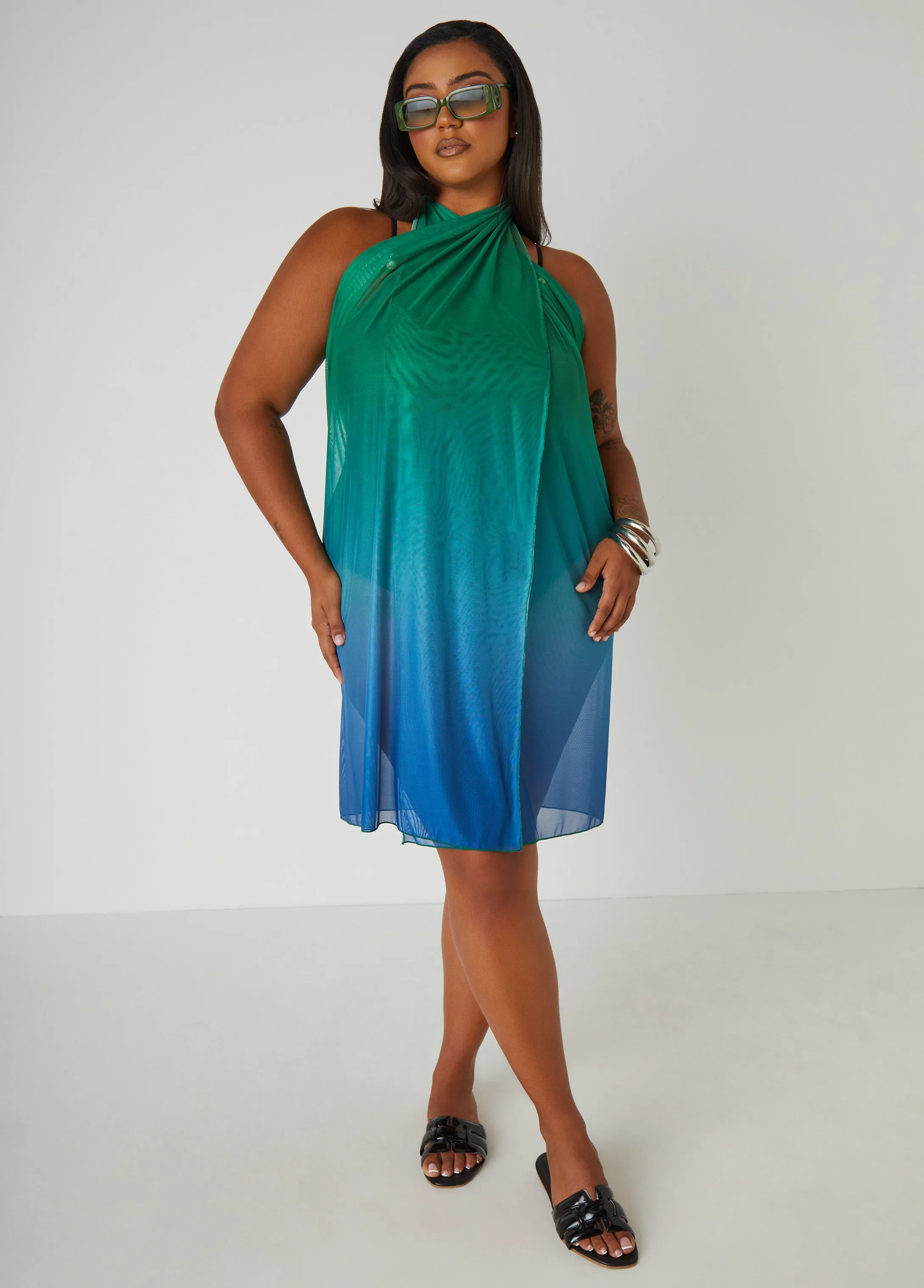 Ombre Mesh Sarong sold by Ashley Stewart product image thumbnail 3